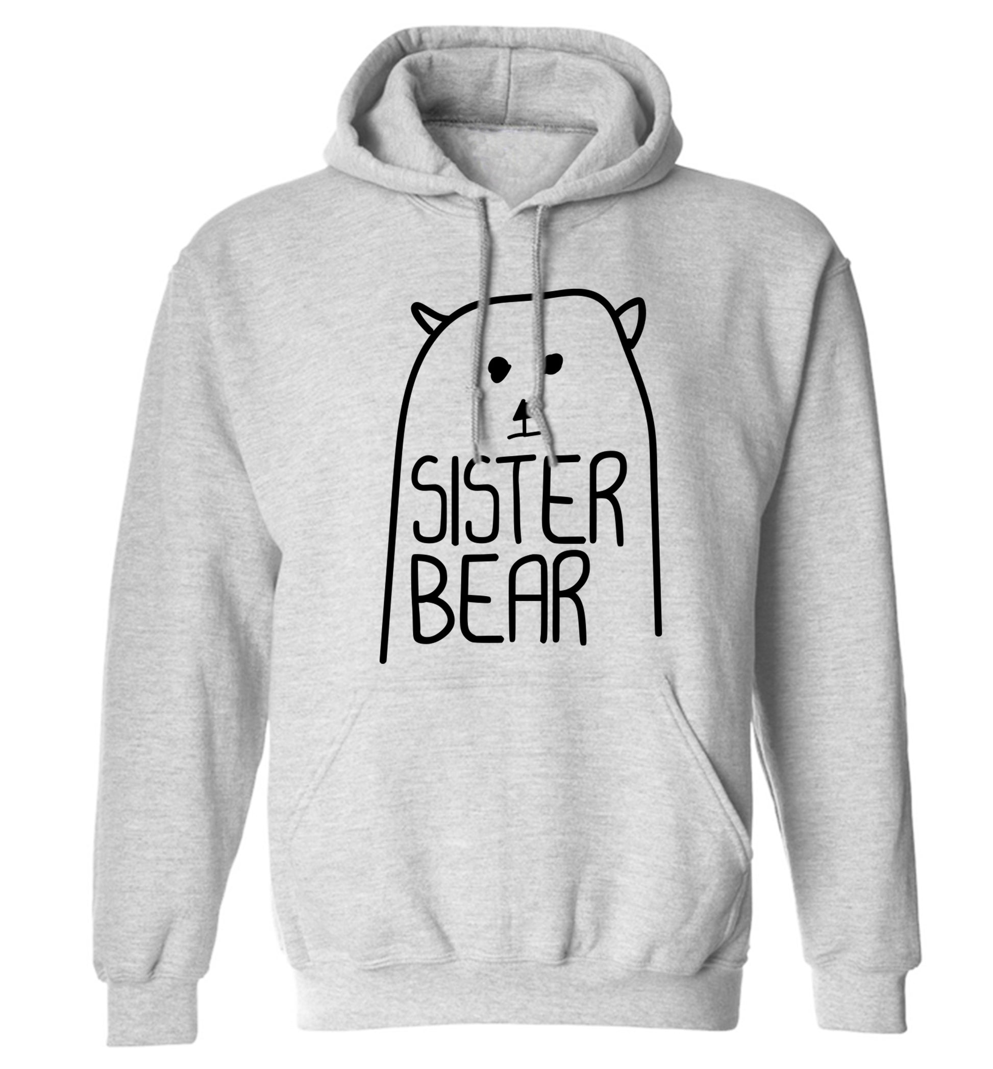 Sister bear adults unisex grey hoodie 2XL