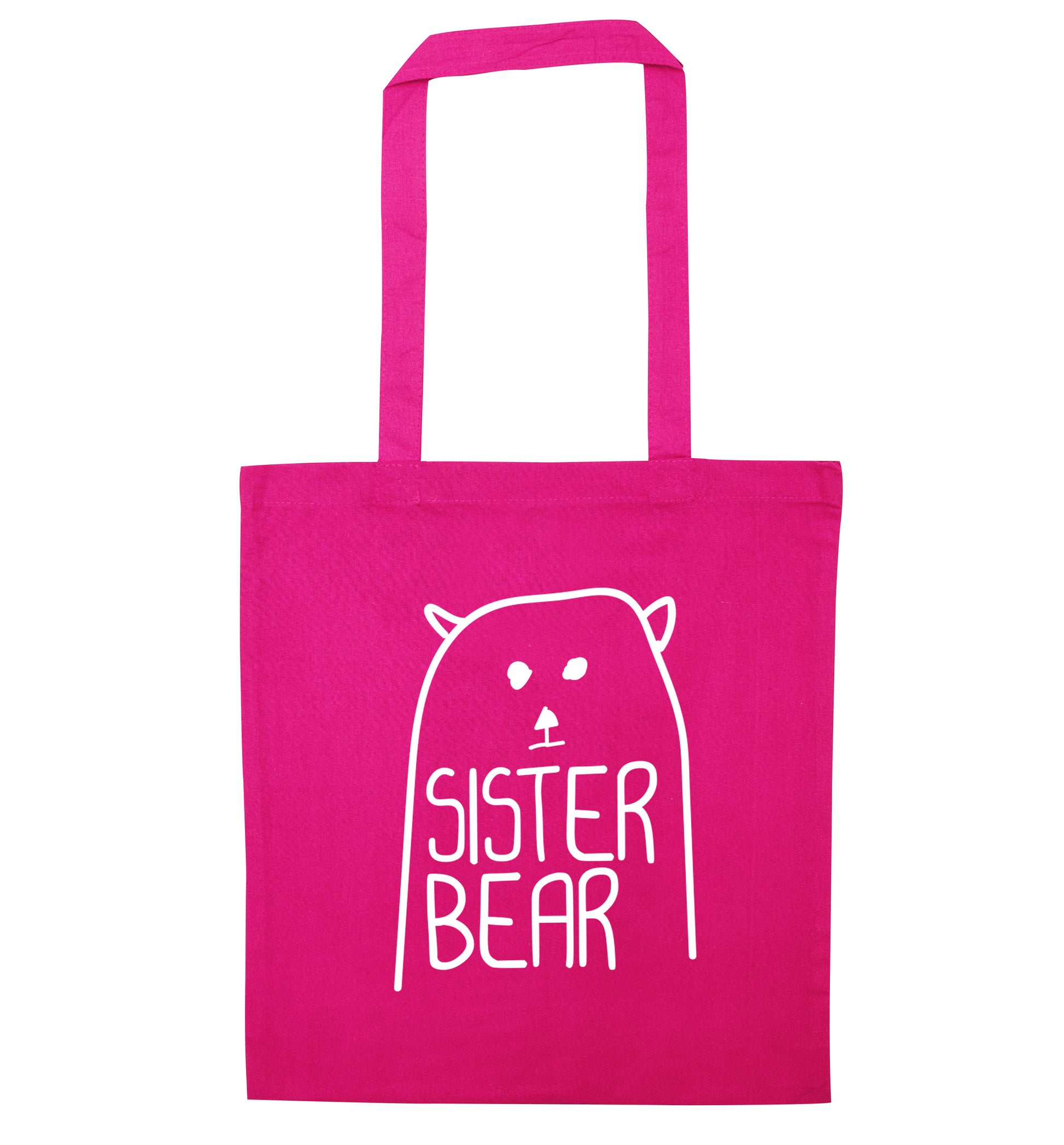 Sister bear pink tote bag