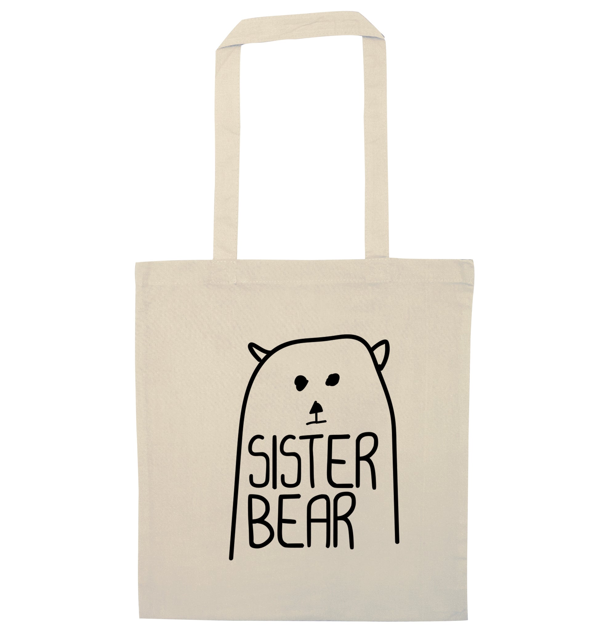 Sister bear natural tote bag