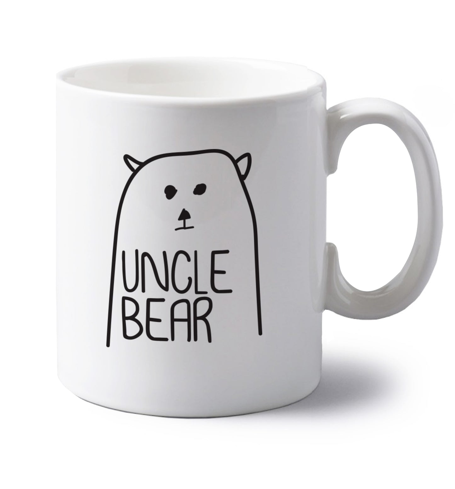 Uncle bear left handed white ceramic mug 