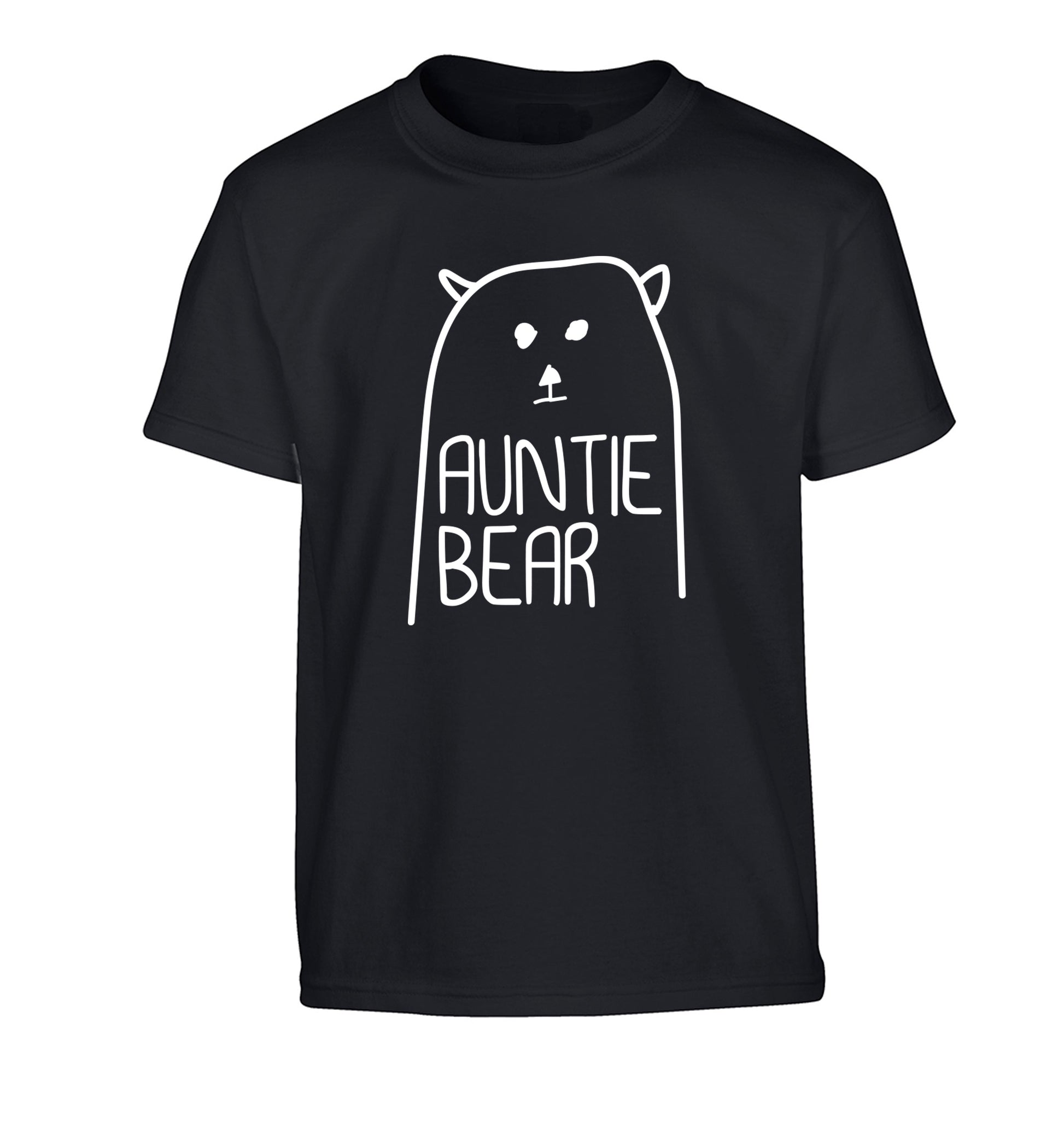 Auntie bear Children's black Tshirt 12-13 Years
