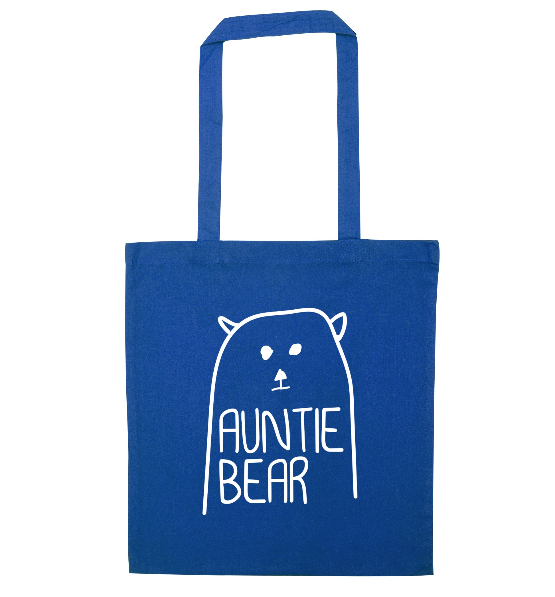 Auntie bear blue tote bag