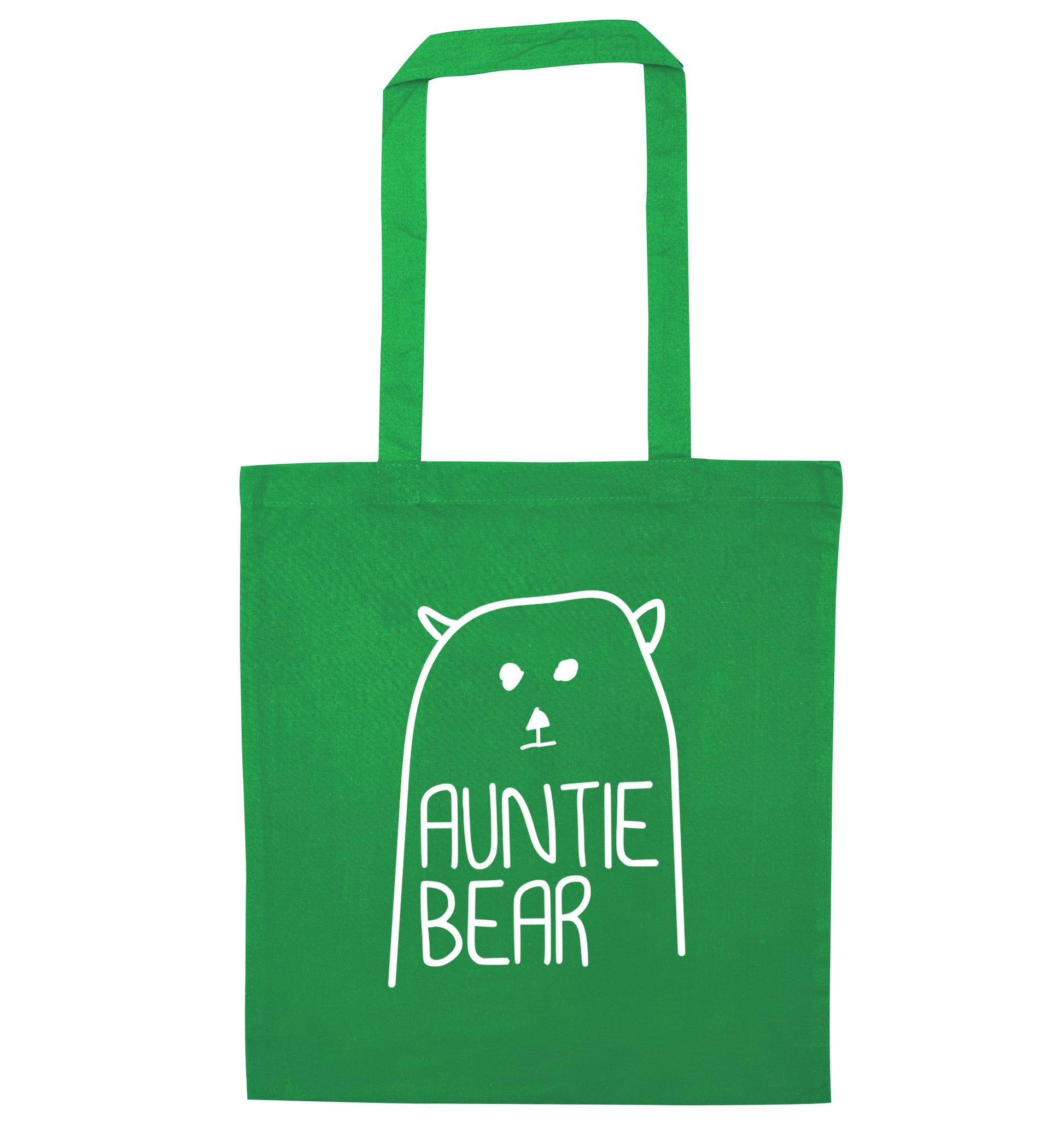 Auntie bear green tote bag