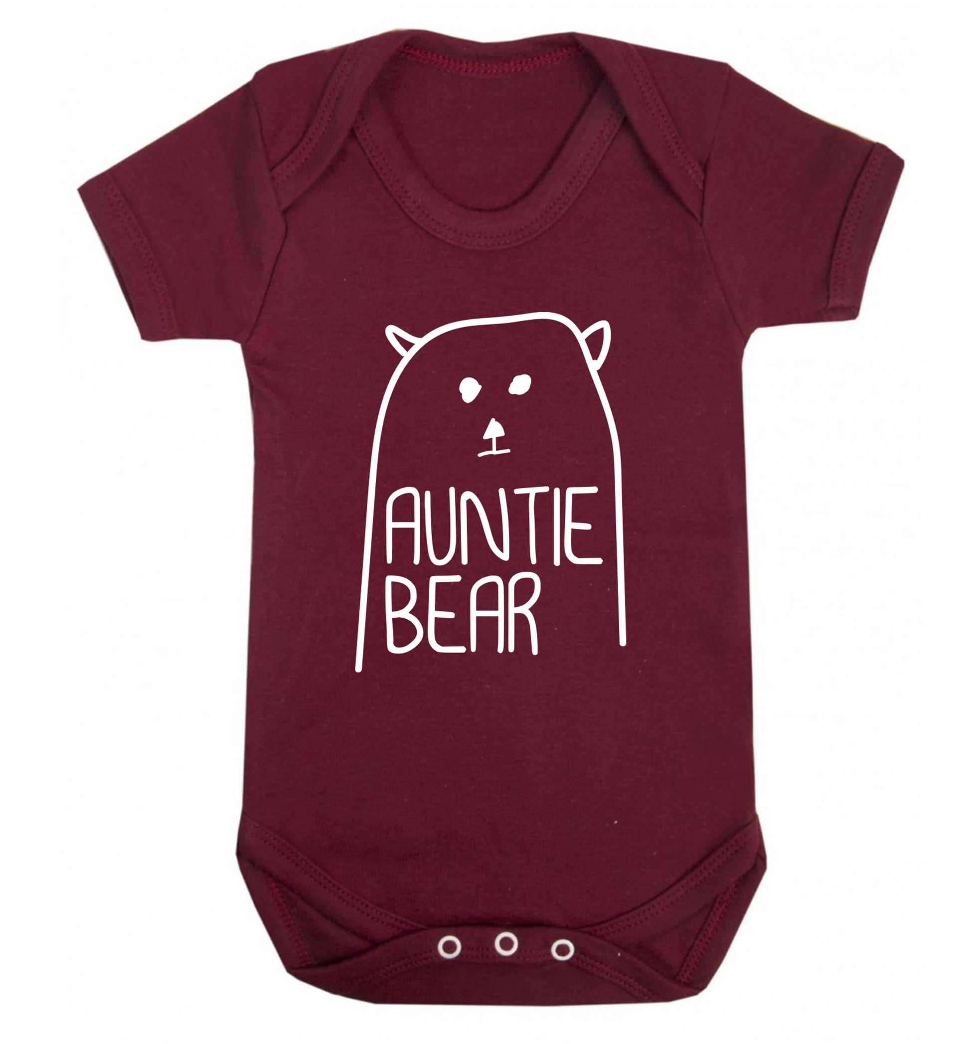 Auntie bear Baby Vest maroon 18-24 months
