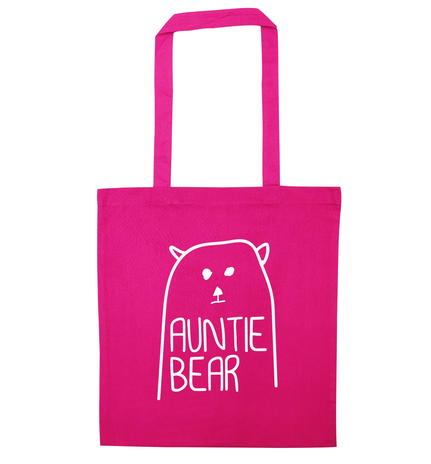 Auntie bear pink tote bag