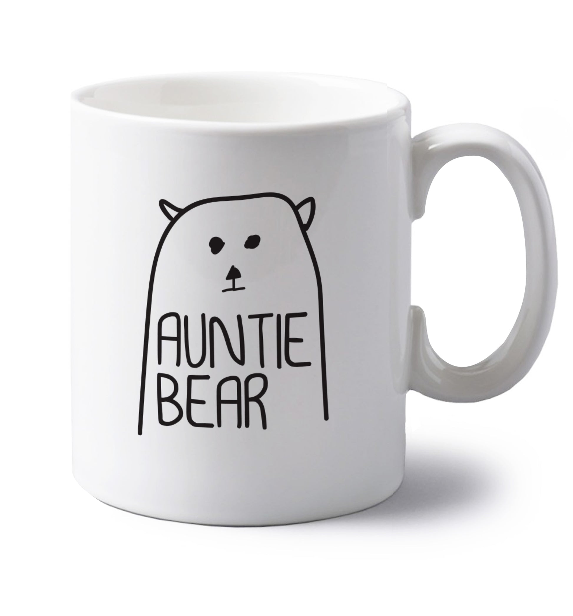 Auntie bear left handed white ceramic mug 