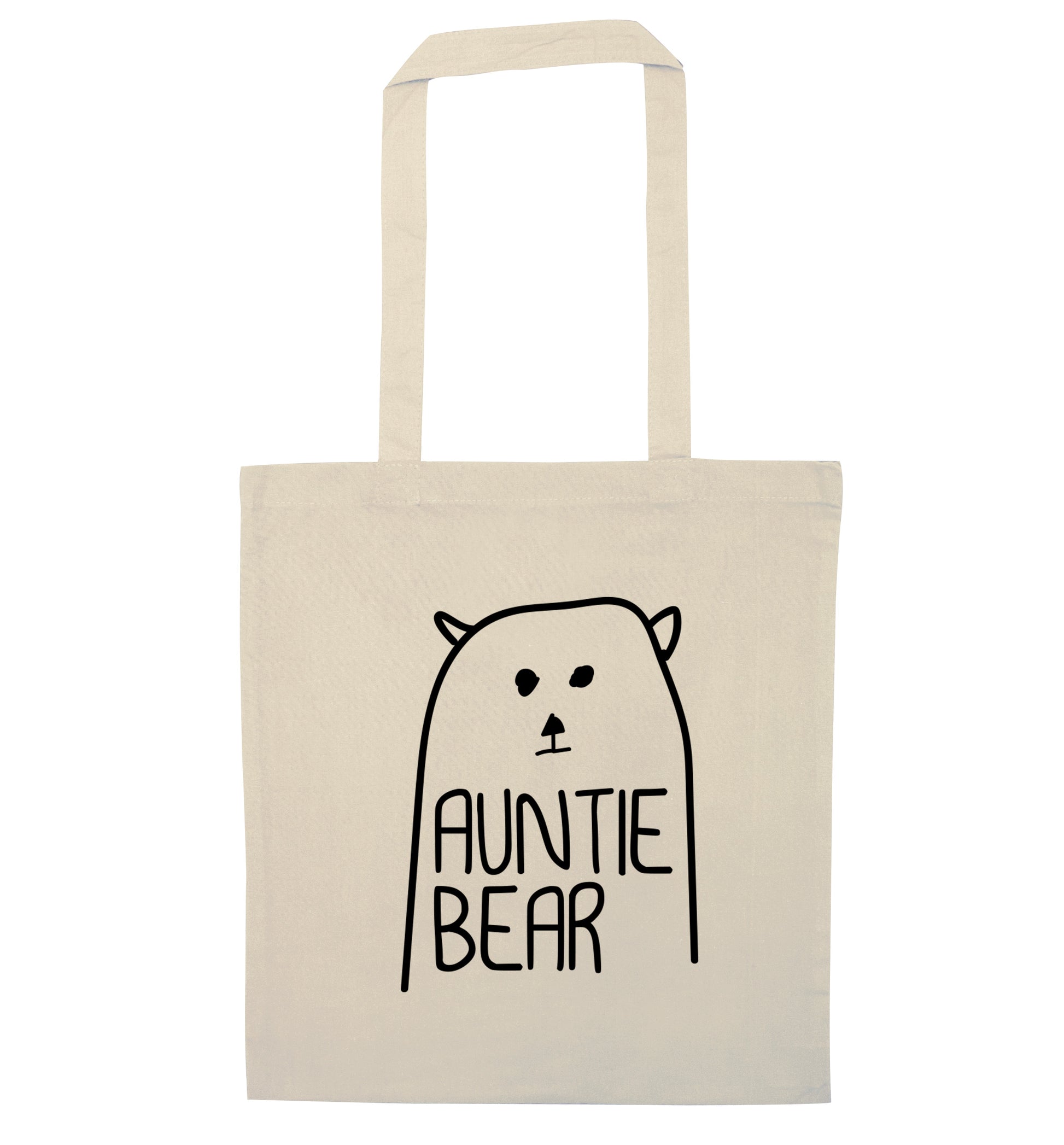 Auntie bear natural tote bag