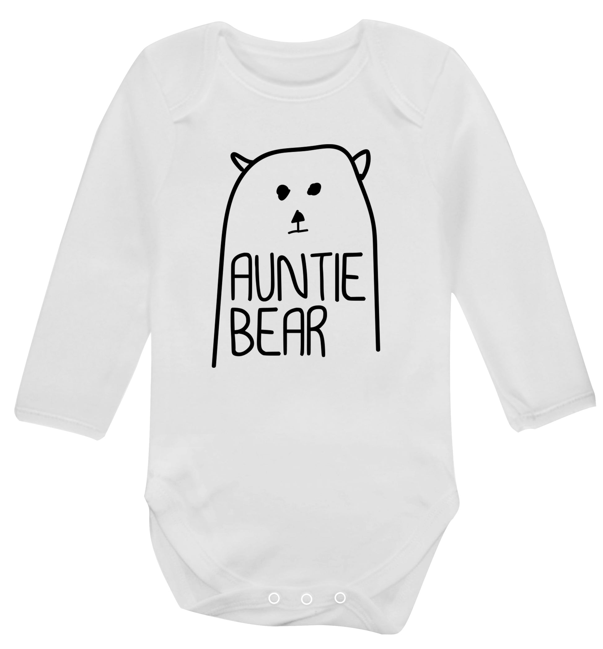 Auntie bear Baby Vest long sleeved white 6-12 months