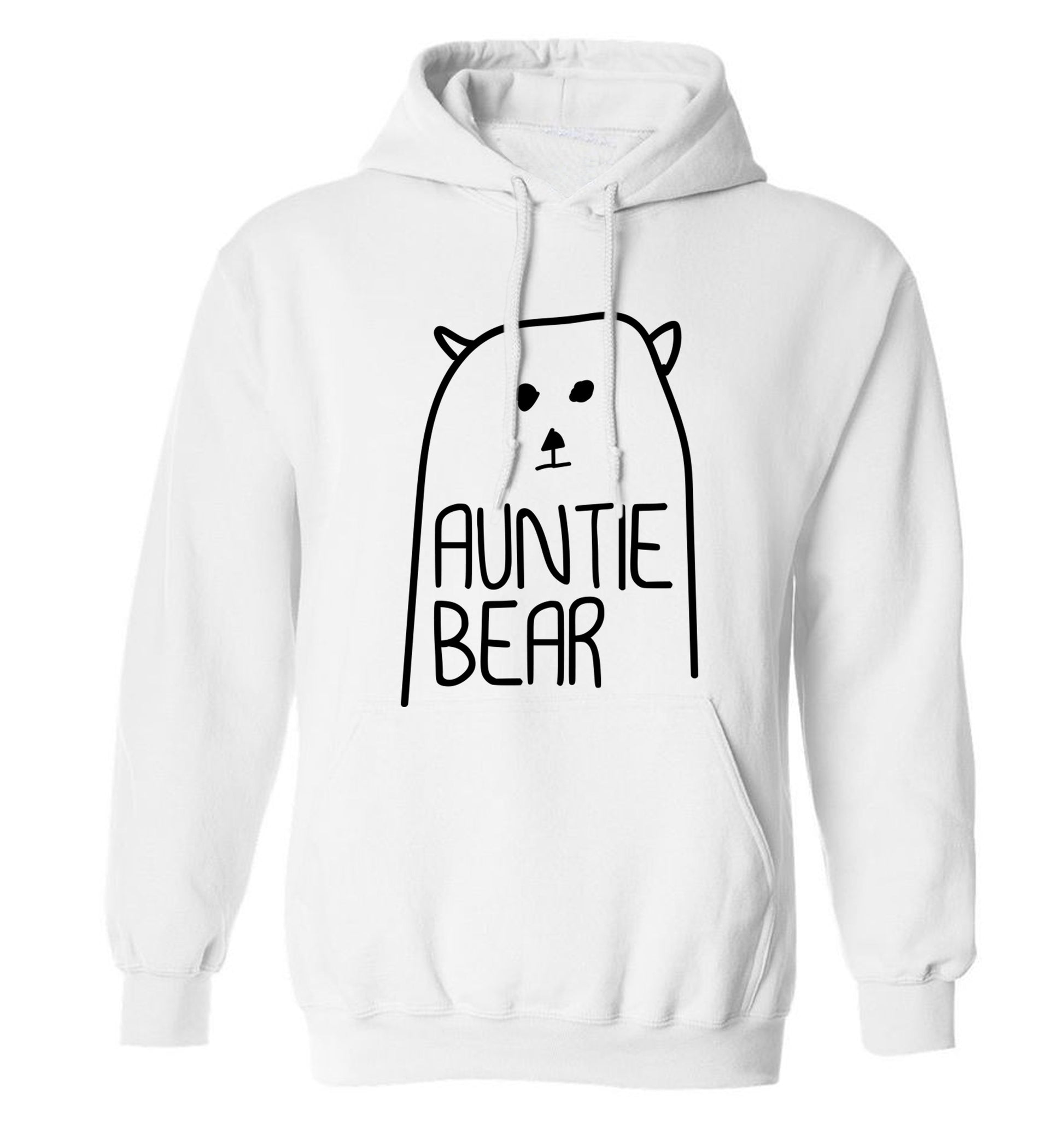 Auntie bear adults unisex white hoodie 2XL