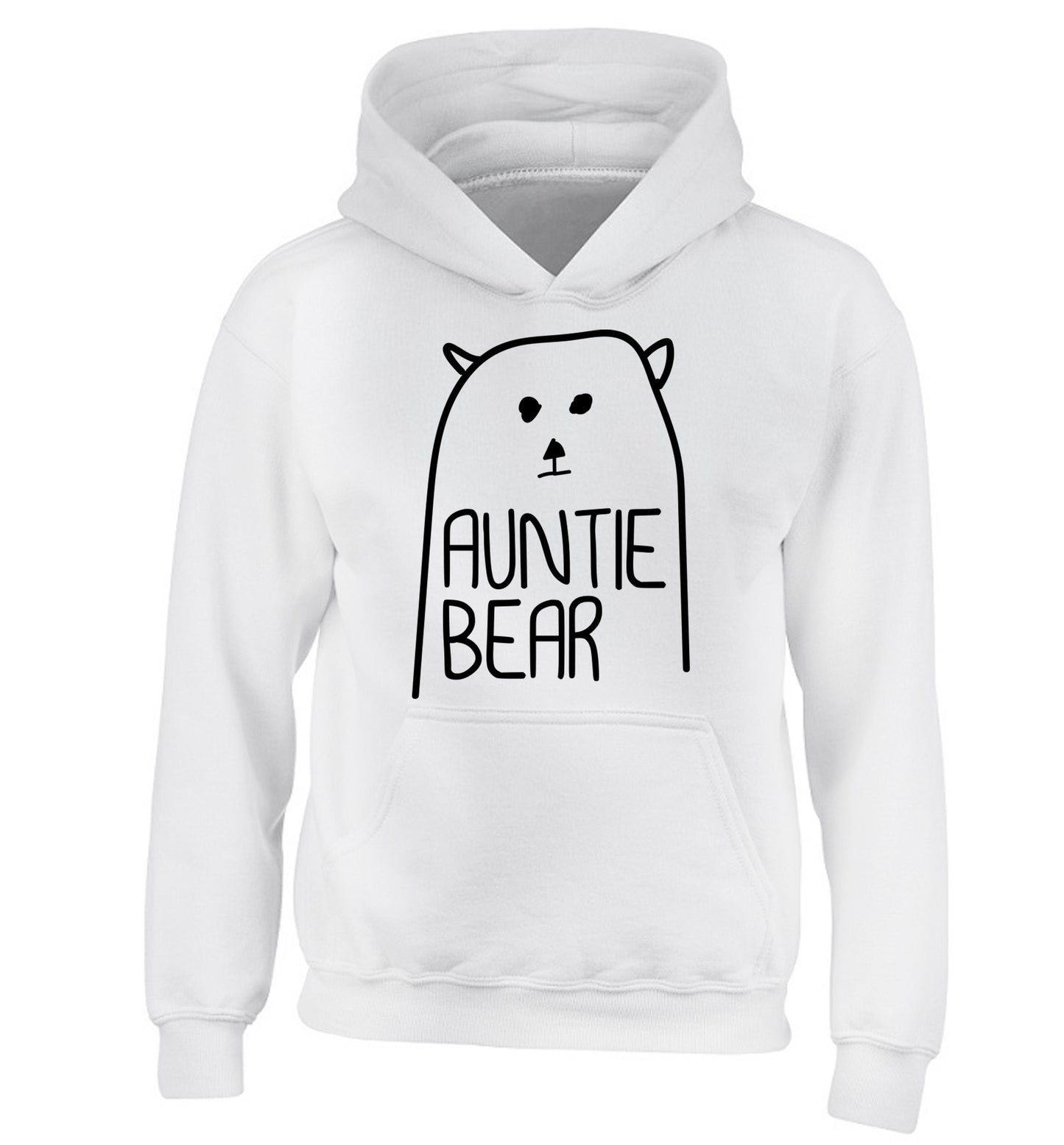 Auntie bear children's white hoodie 12-13 Years
