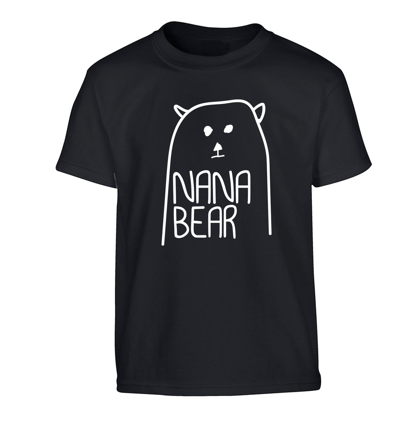 Nana bear Children's black Tshirt 12-13 Years