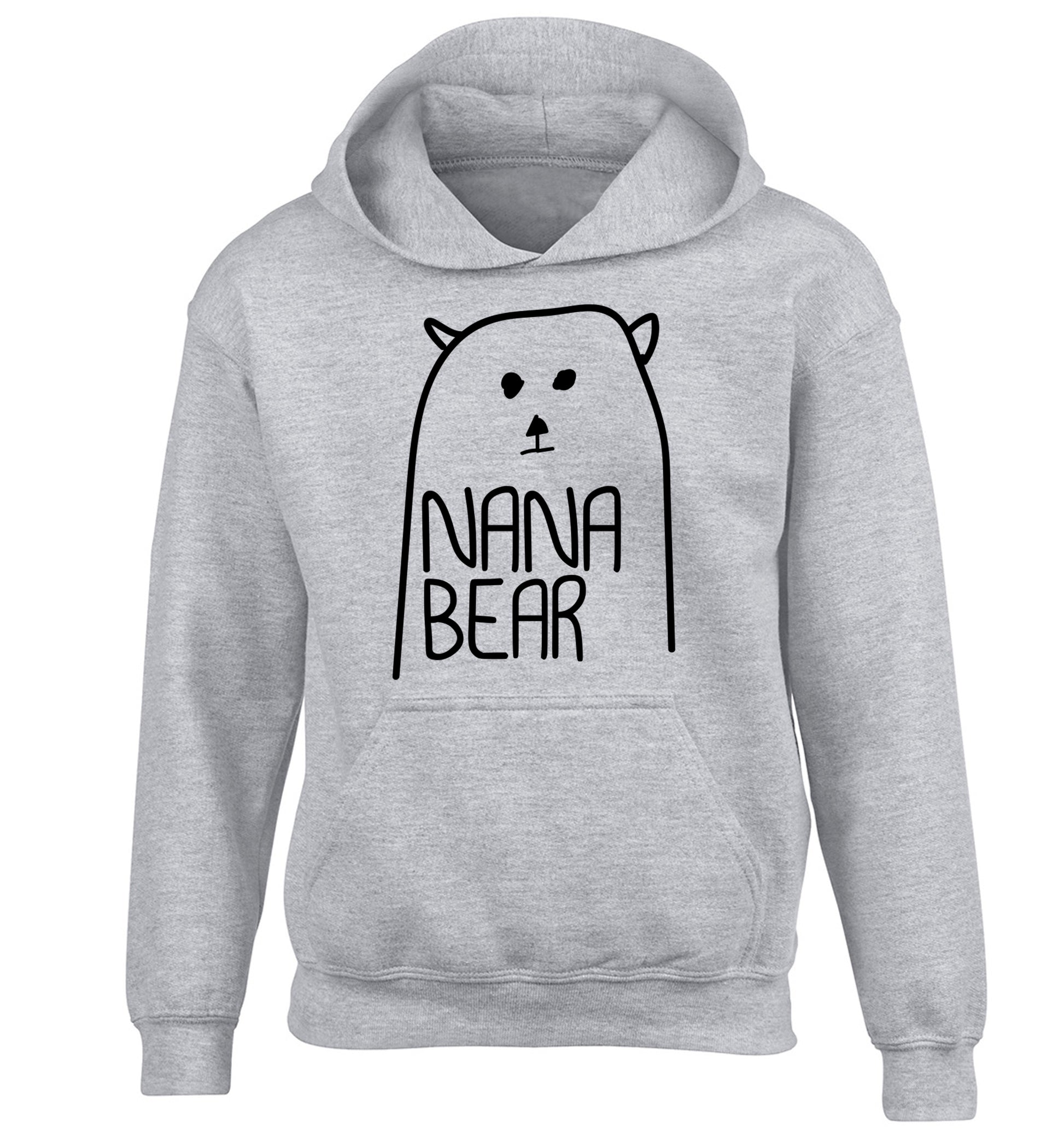Nana bear children's grey hoodie 12-13 Years