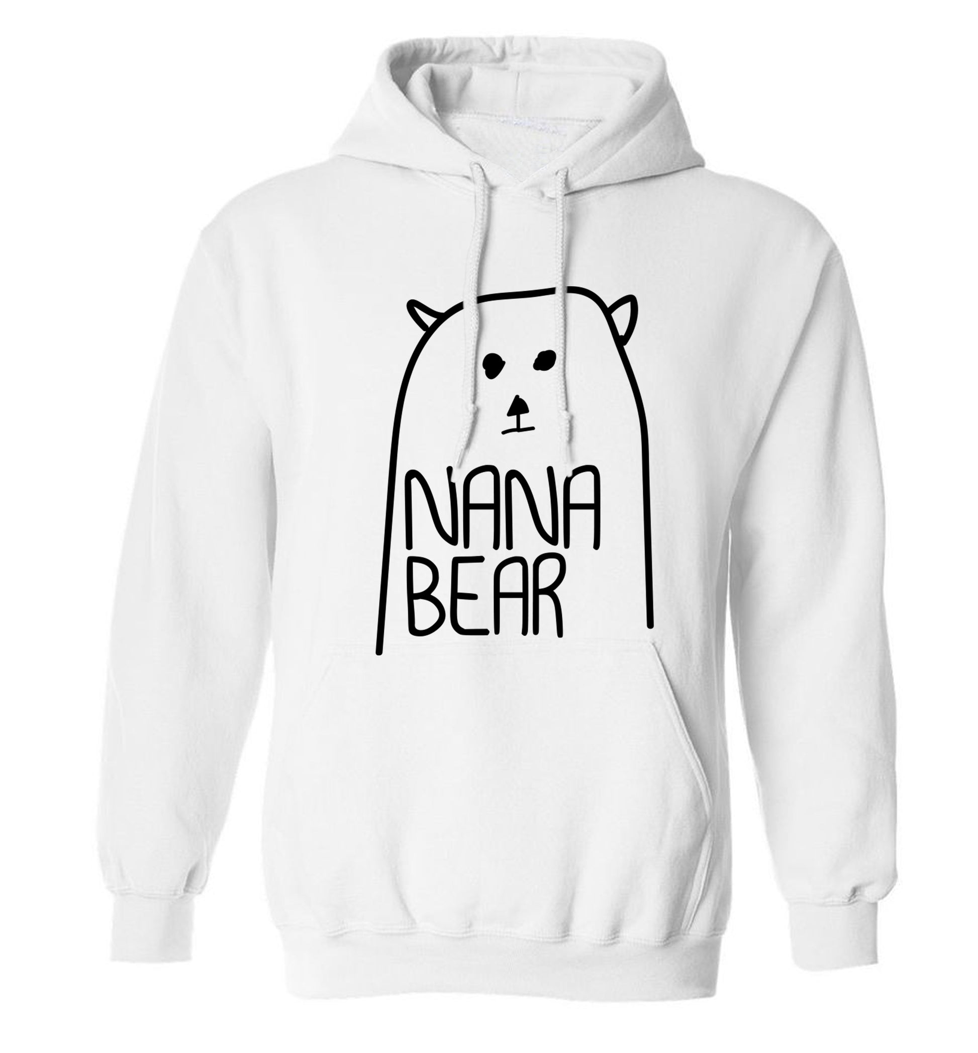 Nana bear adults unisex white hoodie 2XL