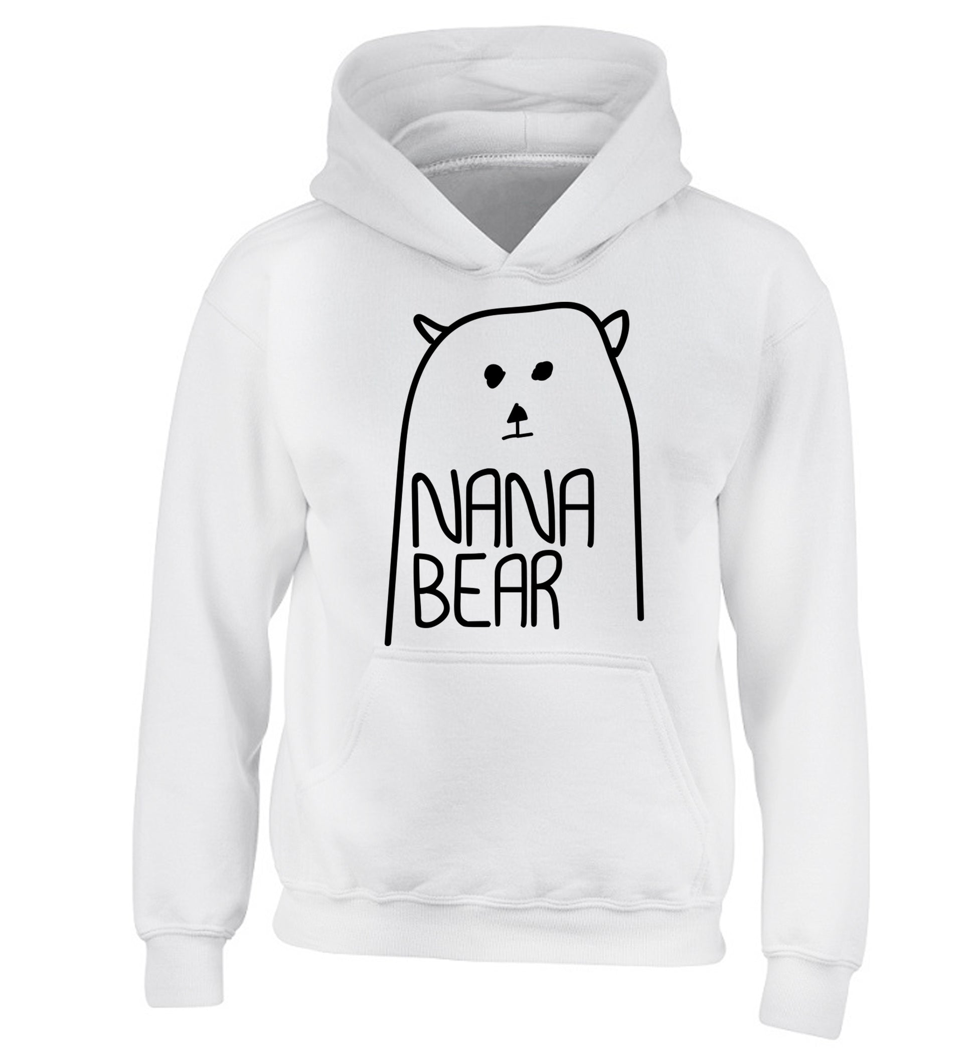 Nana bear children's white hoodie 12-13 Years