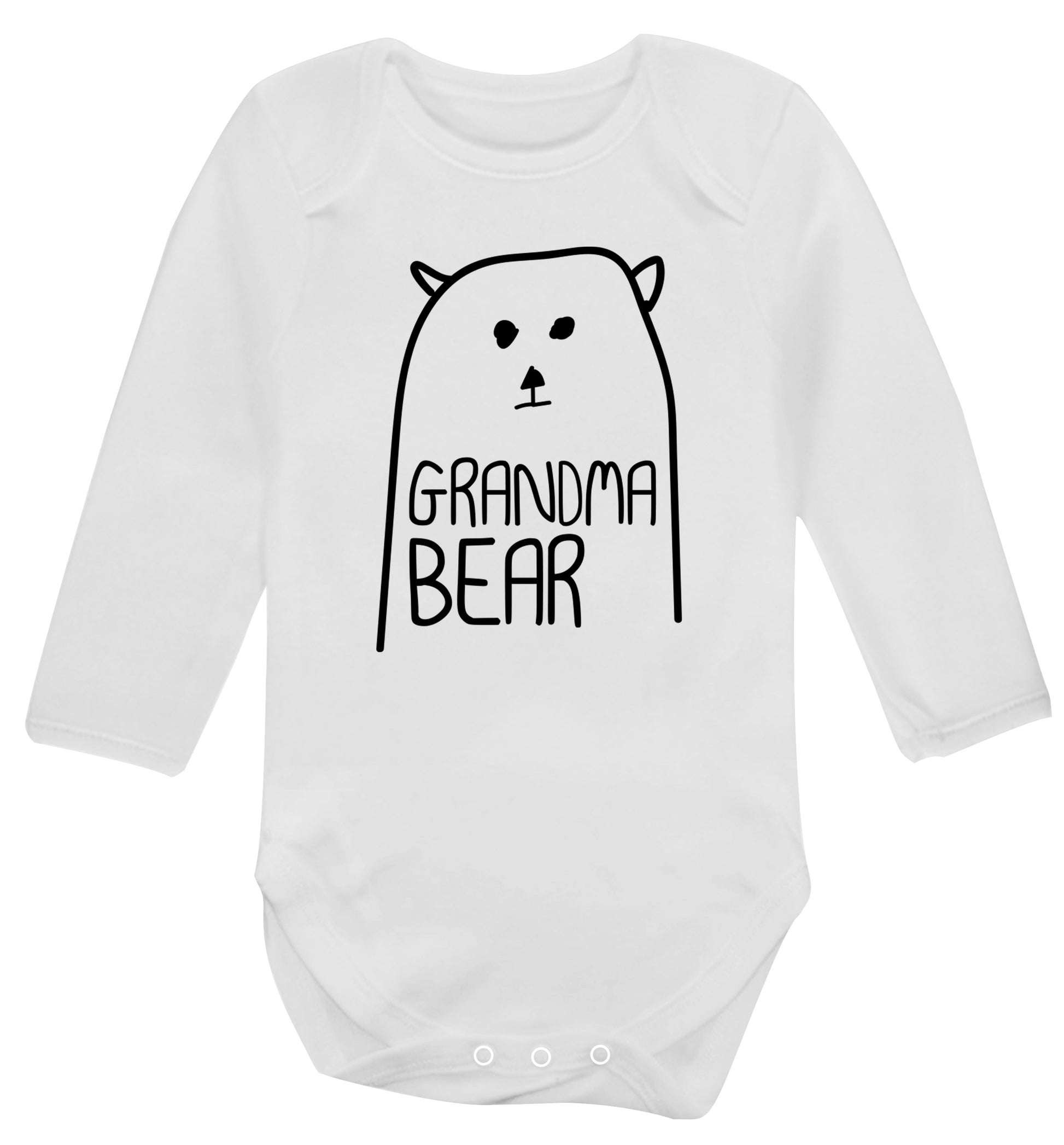 Grandma bear Baby Vest long sleeved white 6-12 months