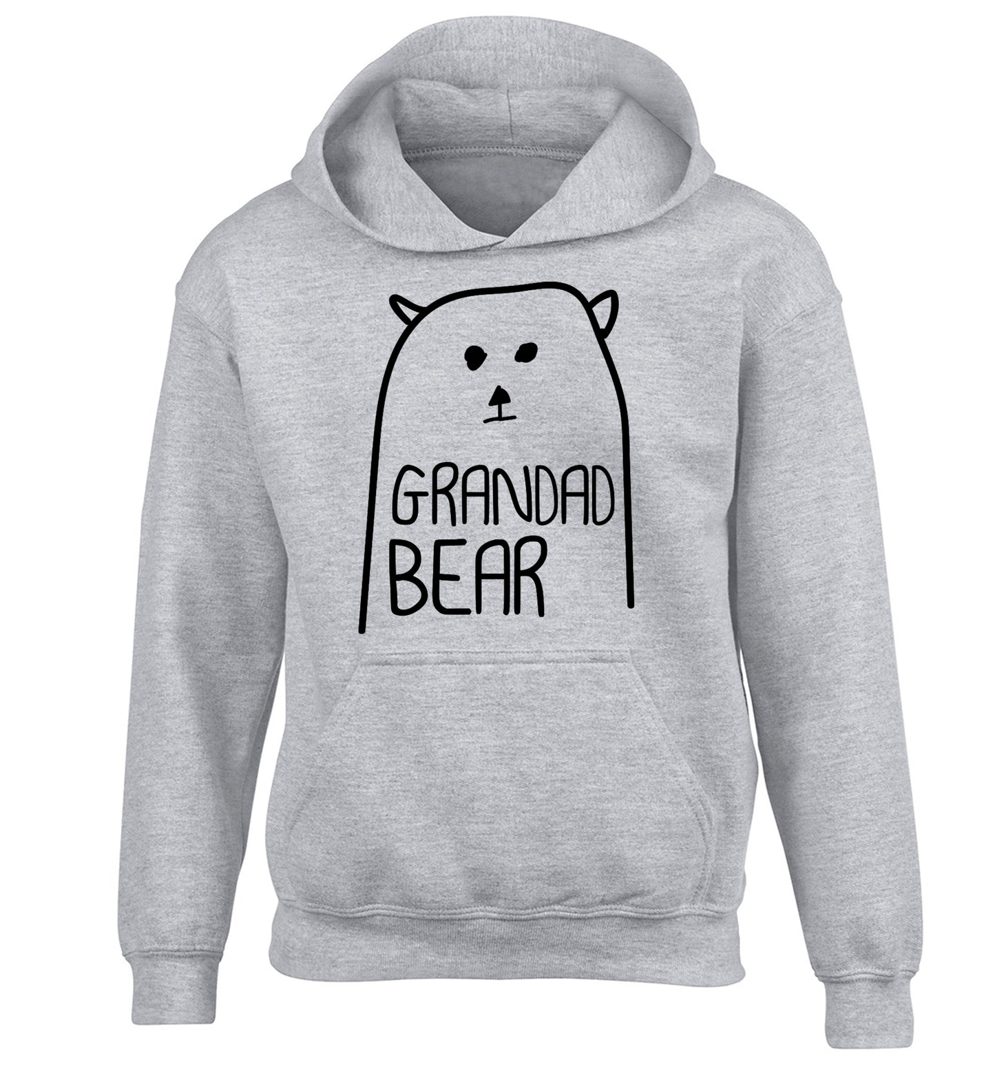 Grandad bear children's grey hoodie 12-13 Years