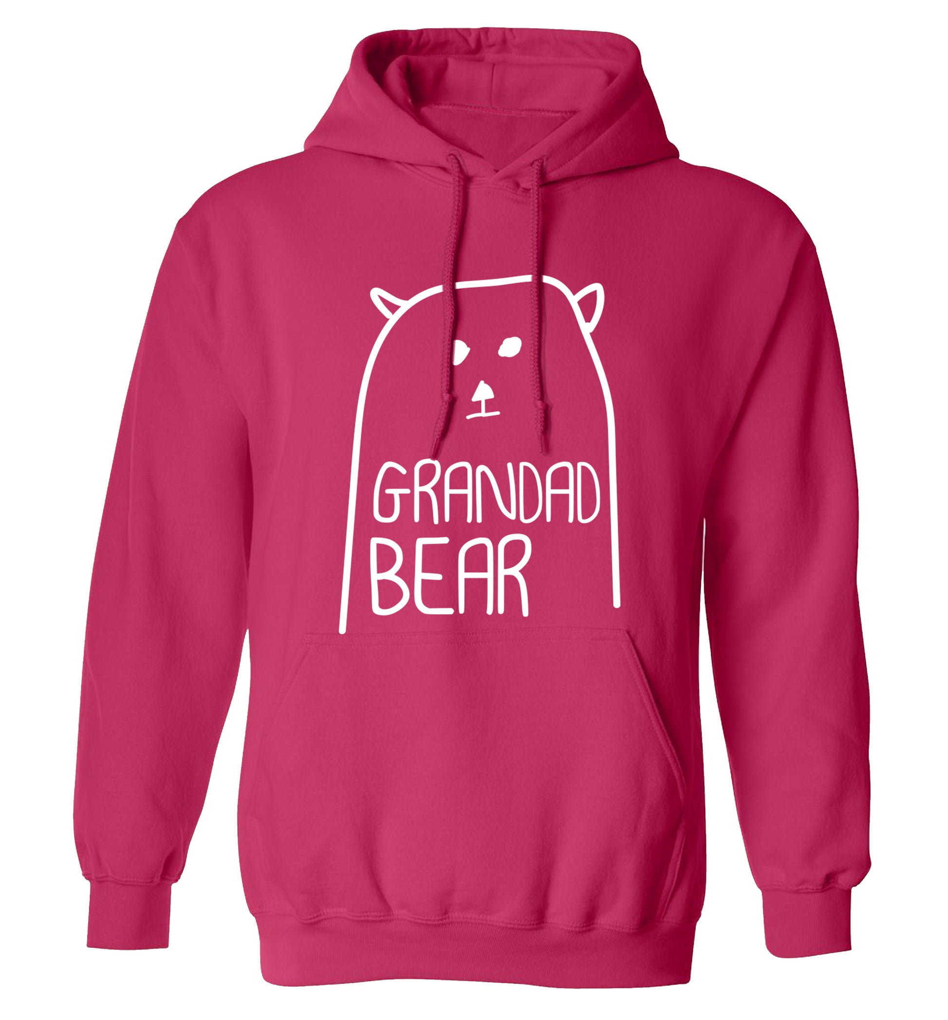 Grandad bear adults unisex pink hoodie 2XL