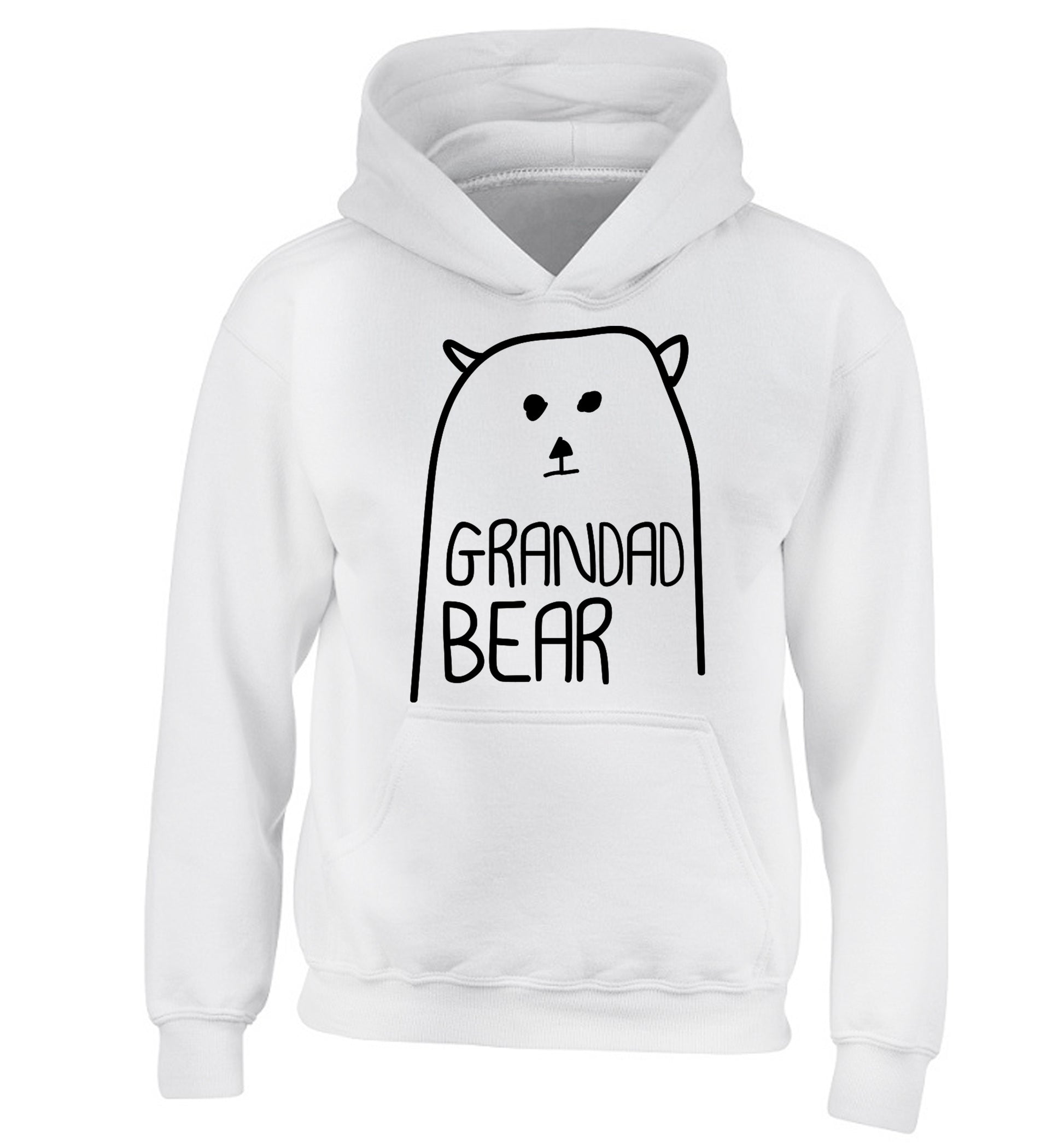 Grandad bear children's white hoodie 12-13 Years