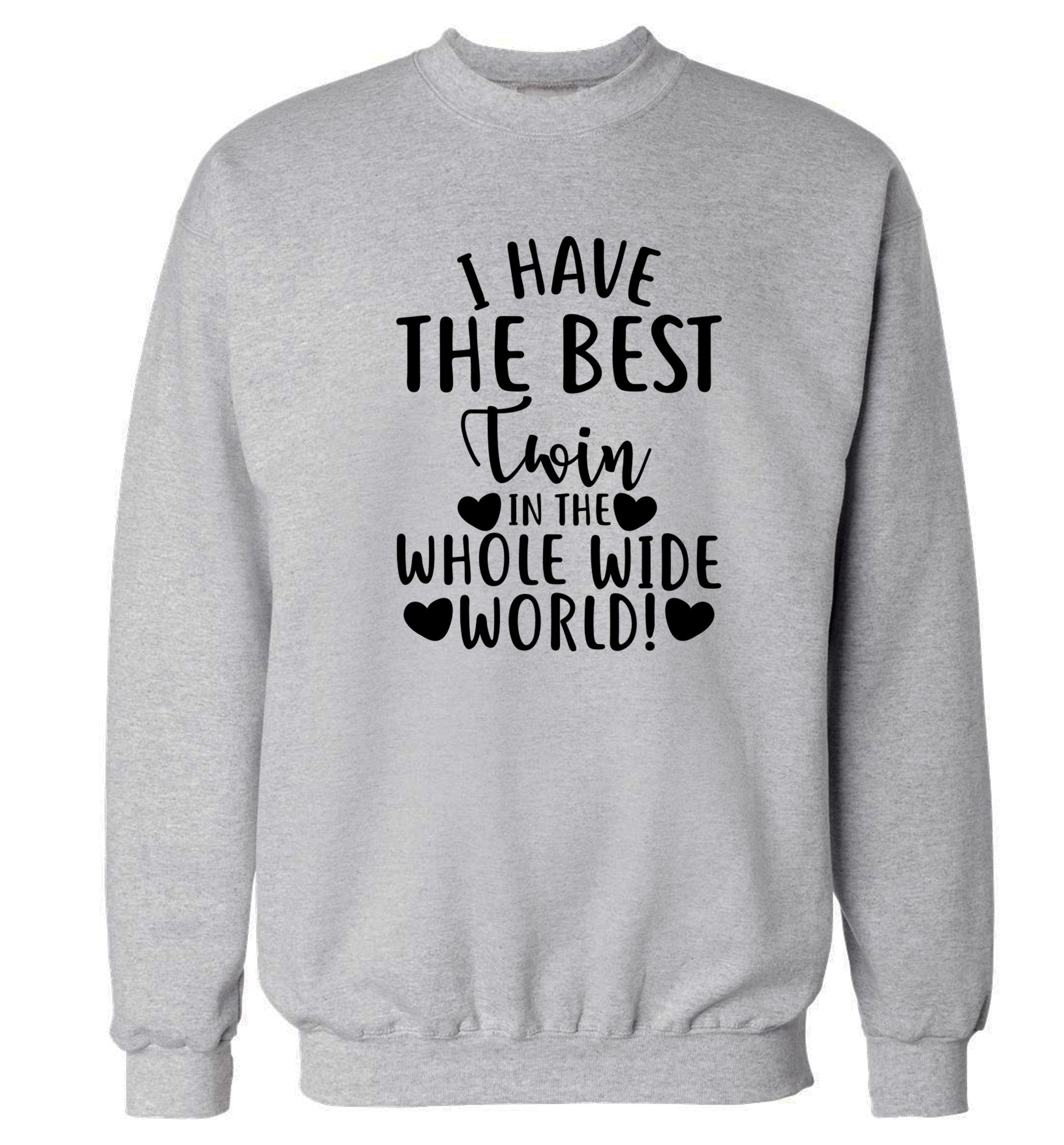 I have the best twin in the whole wide world! Adult's unisex grey Sweater 2XL