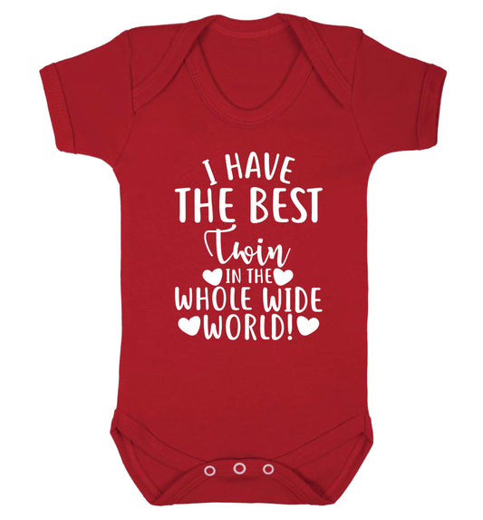 I have the best twin in the whole wide world! Baby Vest red 18-24 months