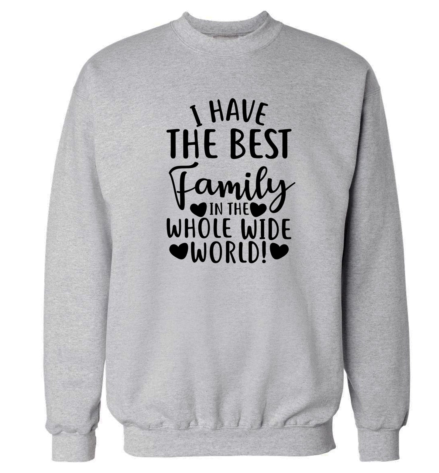 I have the best family in the whole wide world! Adult's unisex grey Sweater 2XL