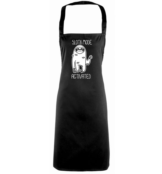 Sloth mode acitvated black apron