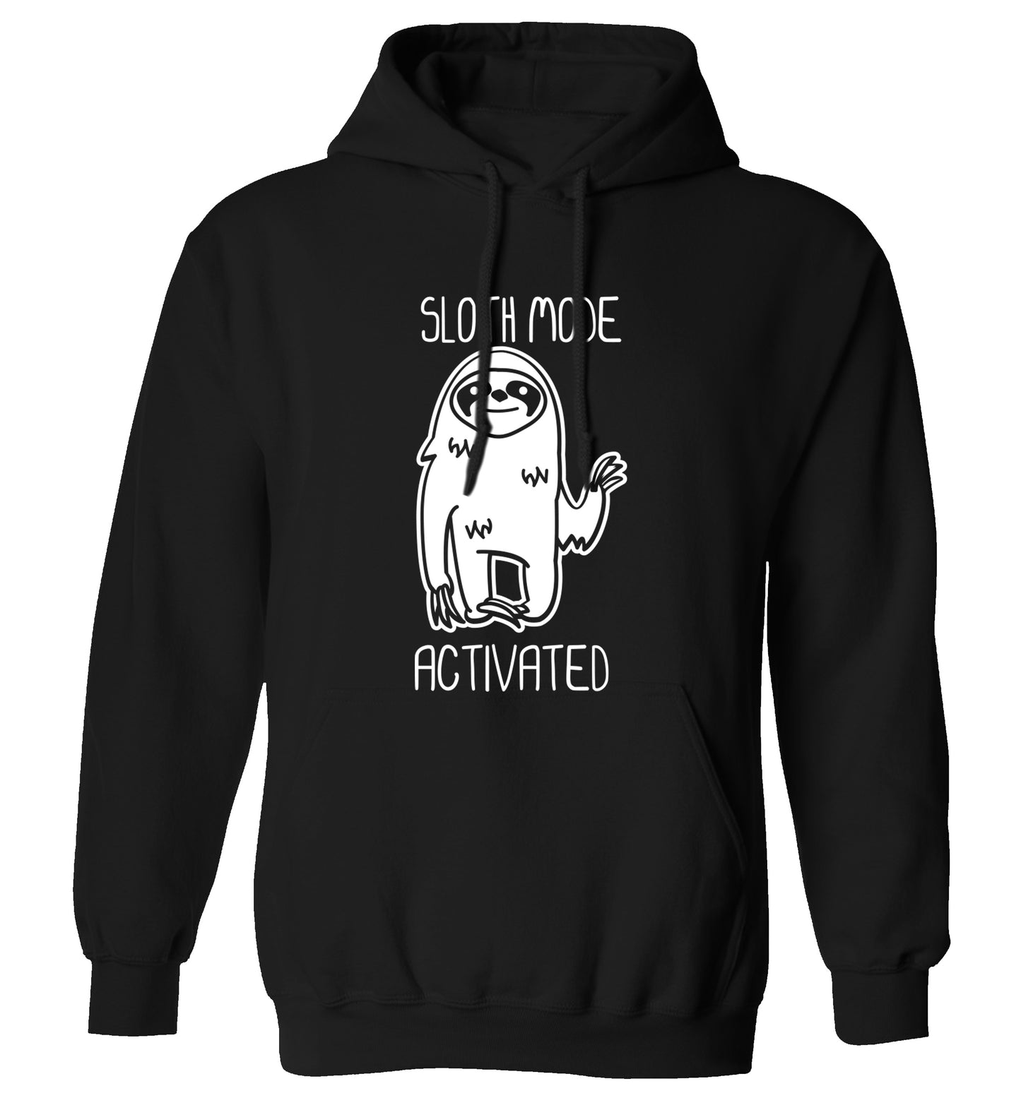 Sloth mode acitvated adults unisex black hoodie 2XL