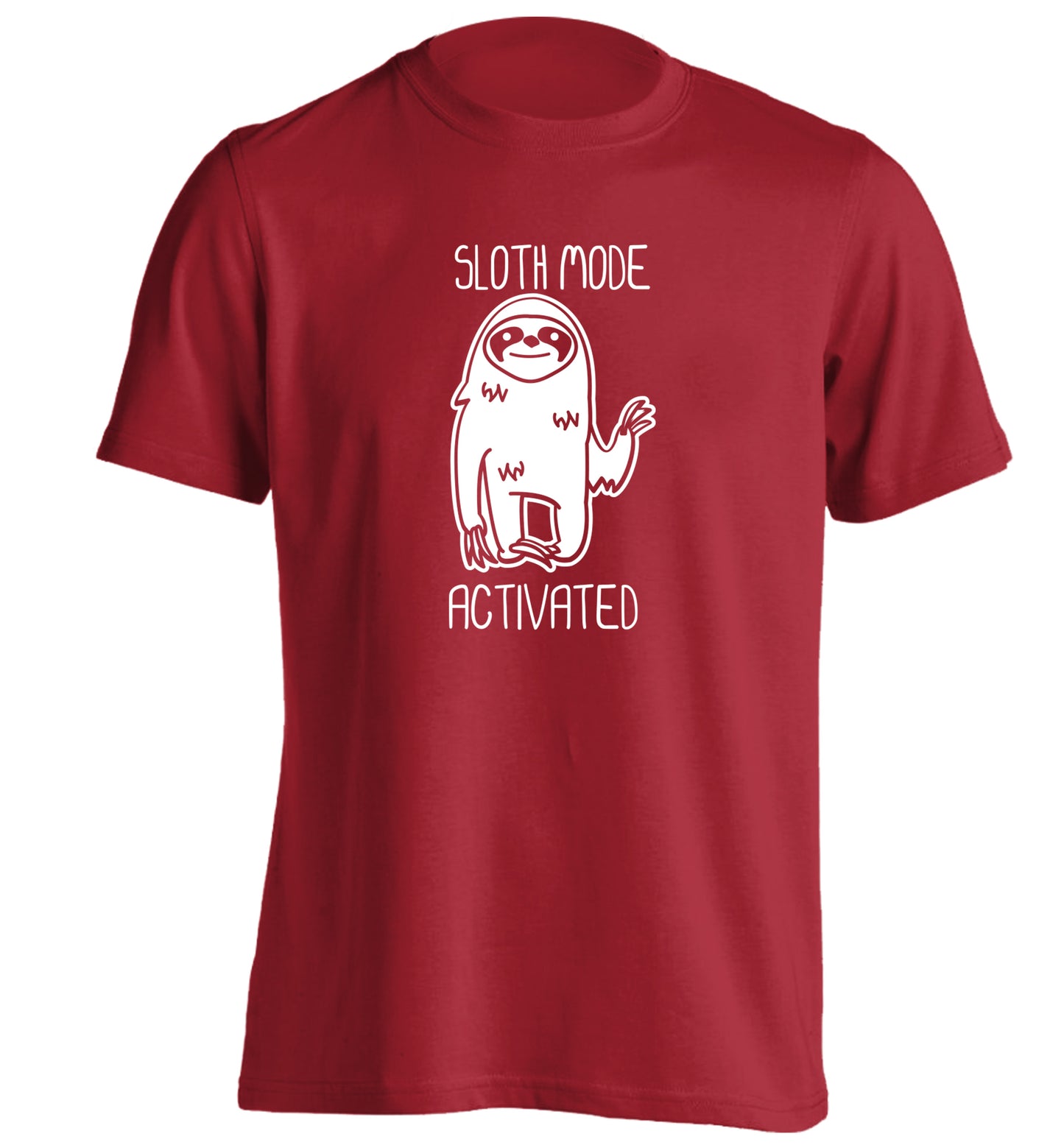 Sloth mode acitvated adults unisex red Tshirt 2XL