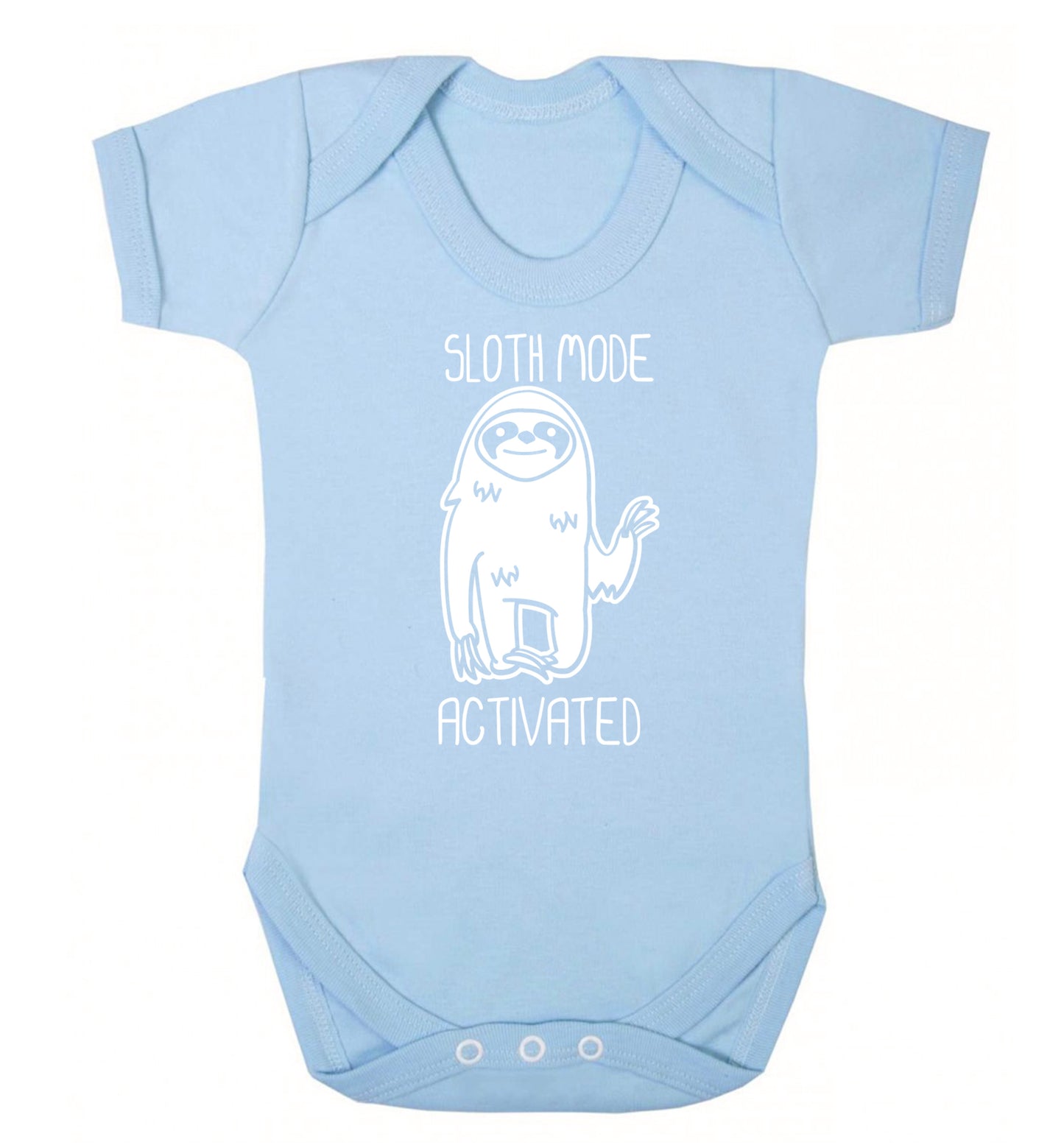 Sloth mode acitvated Baby Vest pale blue 18-24 months