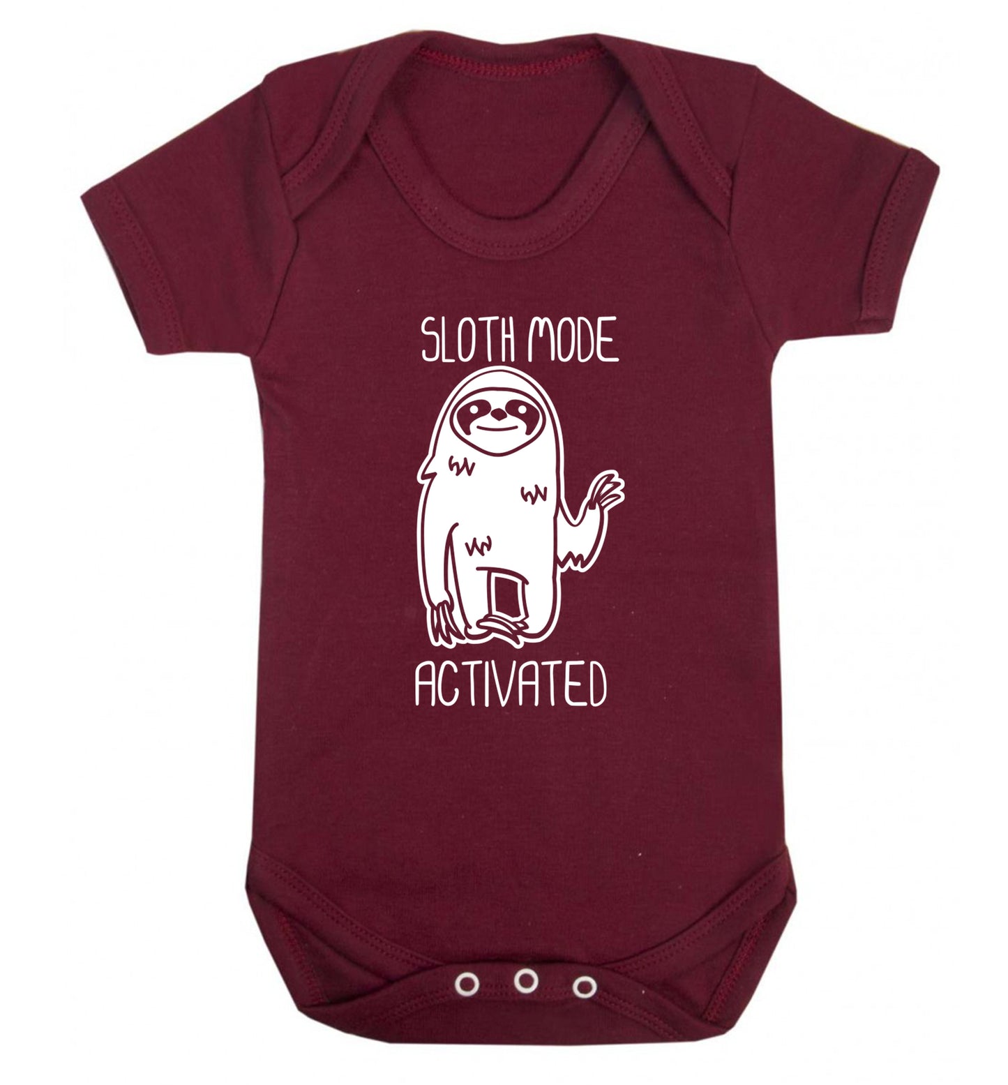 Sloth mode acitvated Baby Vest maroon 18-24 months