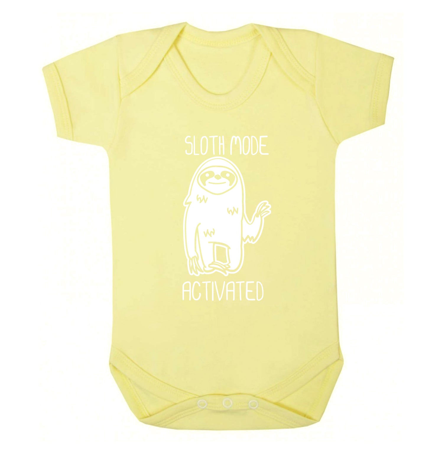 Sloth mode acitvated Baby Vest pale yellow 18-24 months