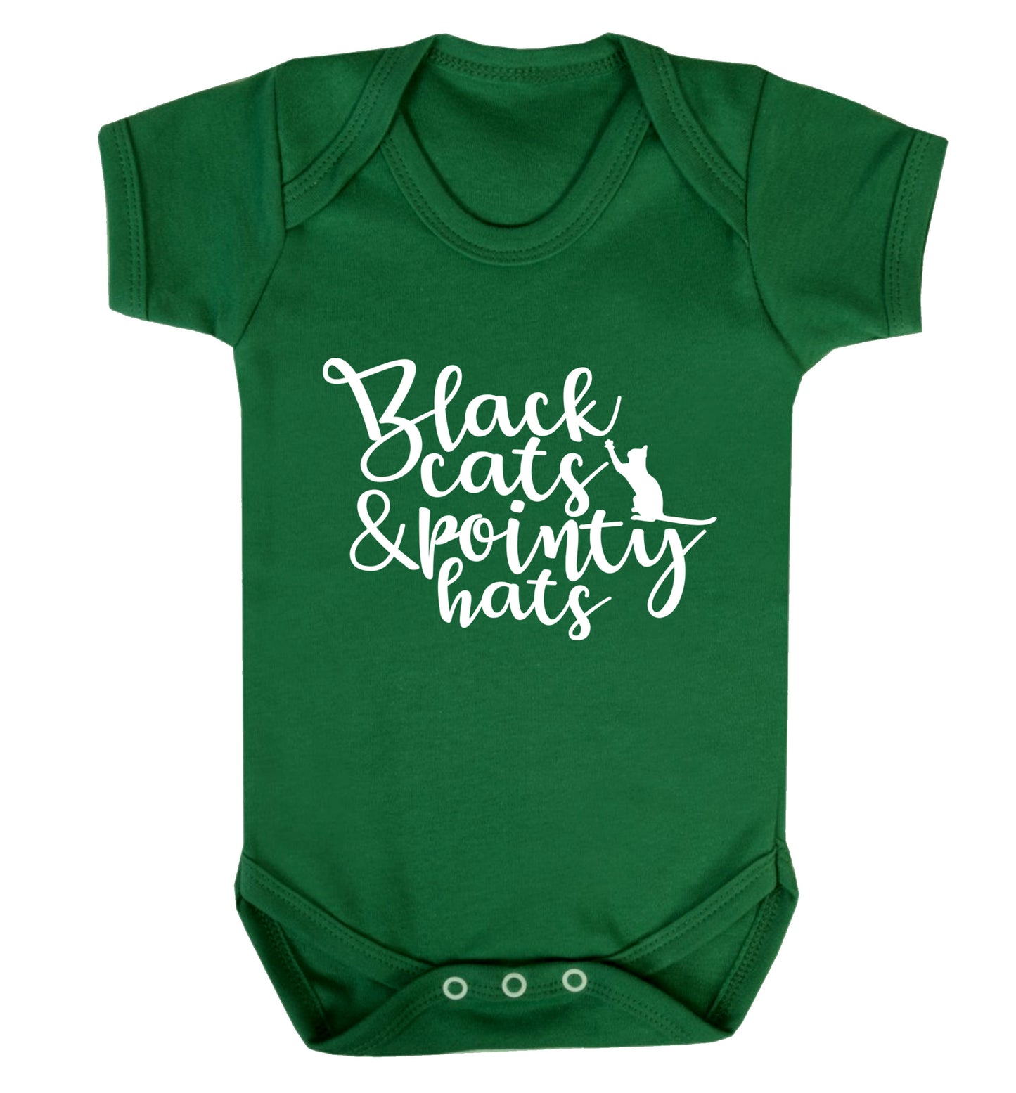 Black cats and pointy hats Baby Vest green 18-24 months