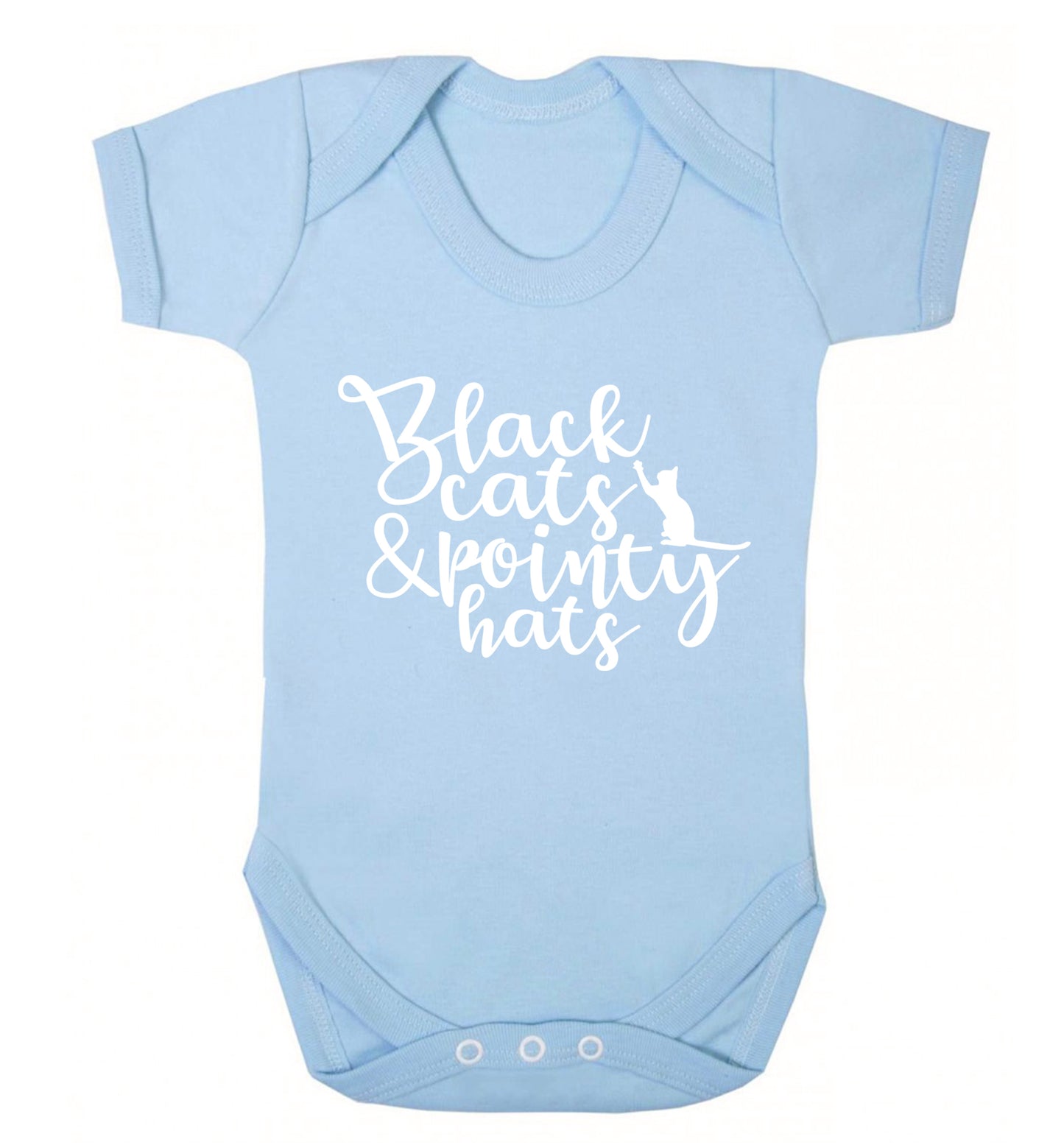 Black cats and pointy hats Baby Vest pale blue 18-24 months