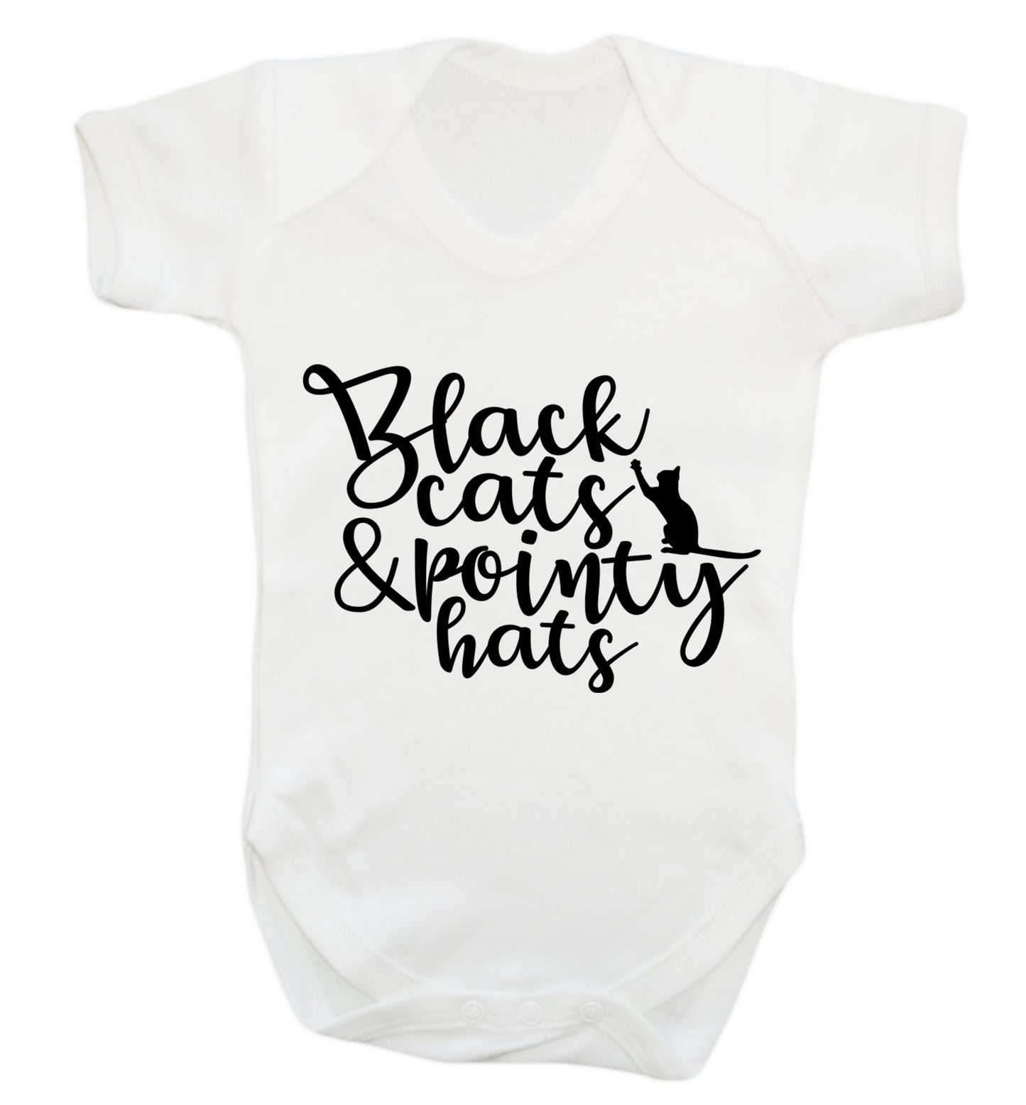 Black cats and pointy hats Baby Vest white 18-24 months