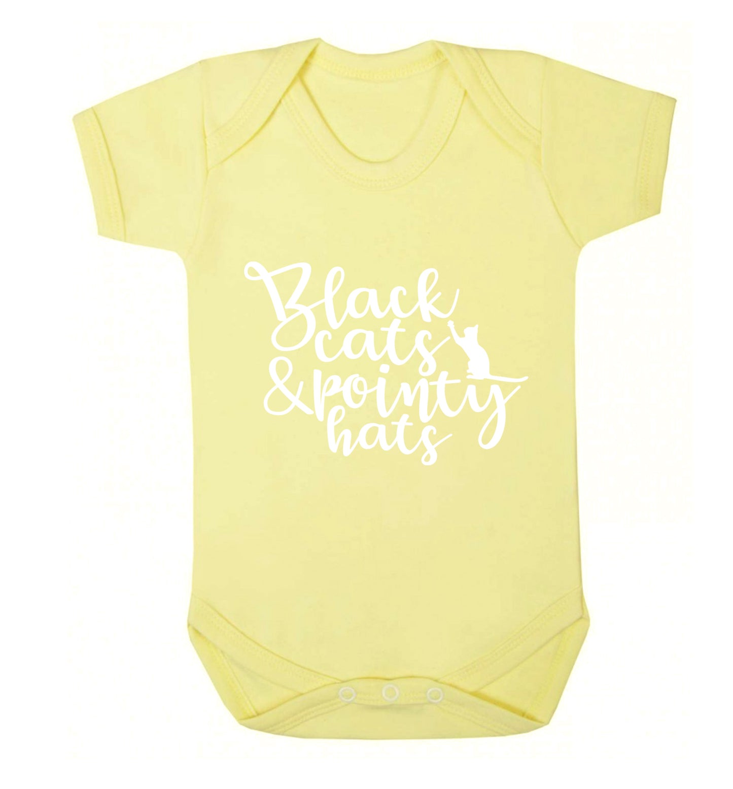 Black cats and pointy hats Baby Vest pale yellow 18-24 months