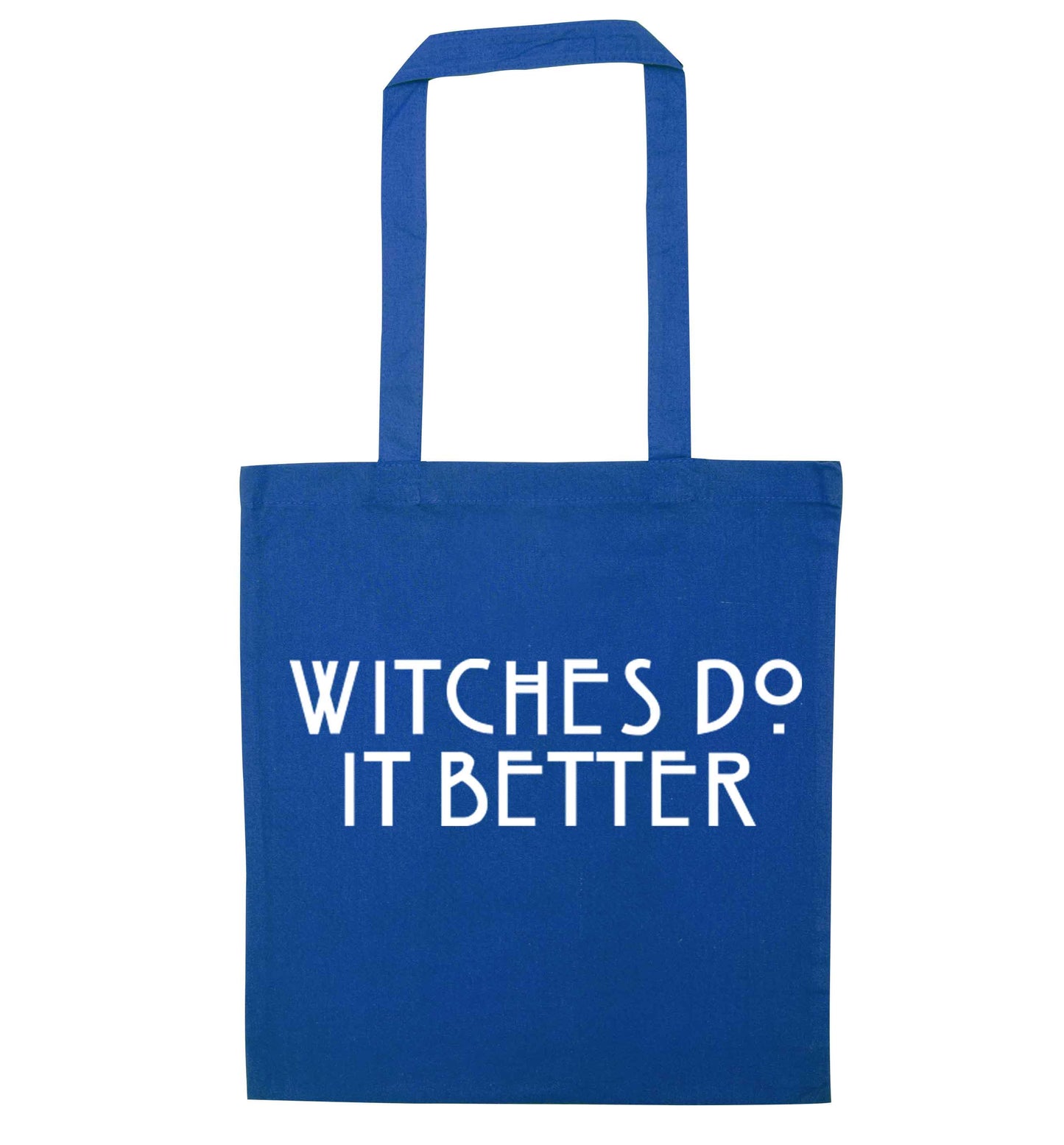 Witches do it better blue tote bag