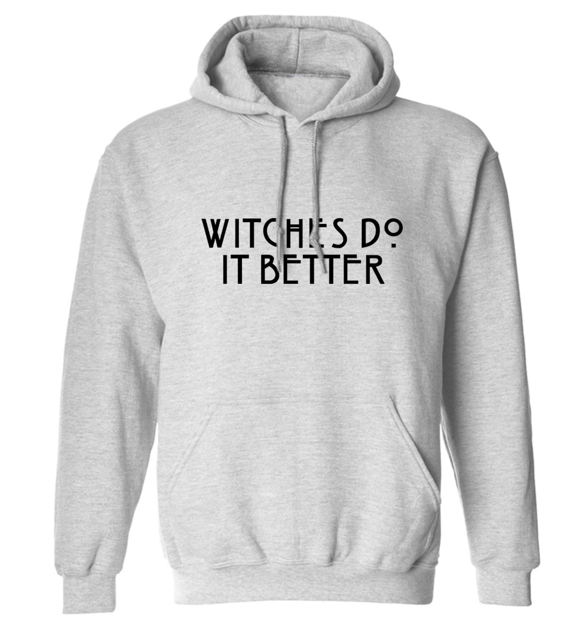 Witches do it better adults unisex grey hoodie 2XL