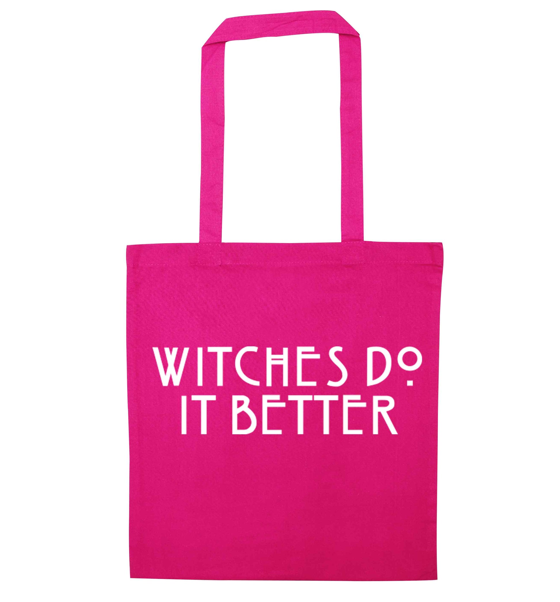 Witches do it better pink tote bag