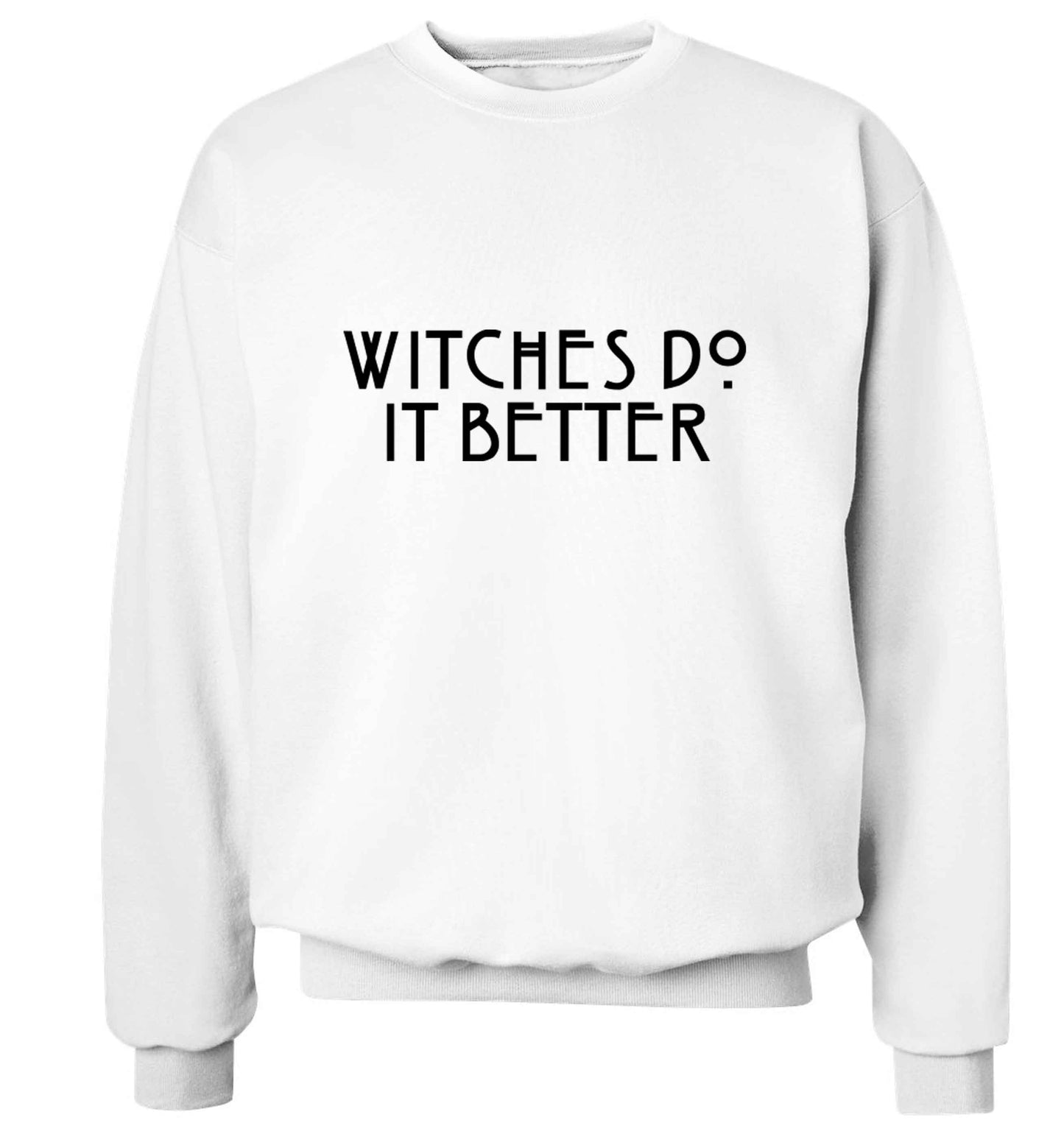 Witches do it better adult's unisex white sweater 2XL