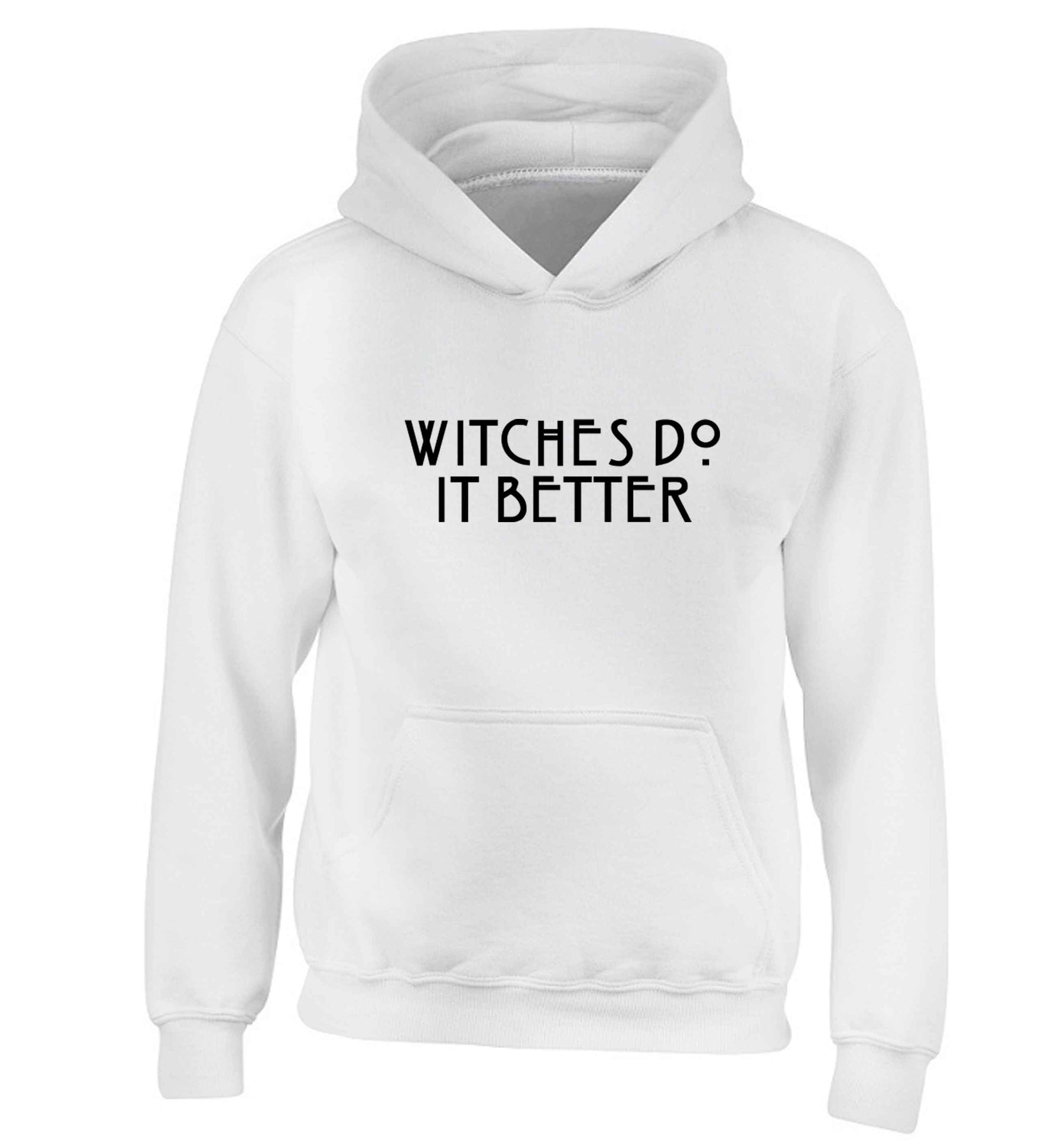 Witches do it better children's white hoodie 12-13 Years