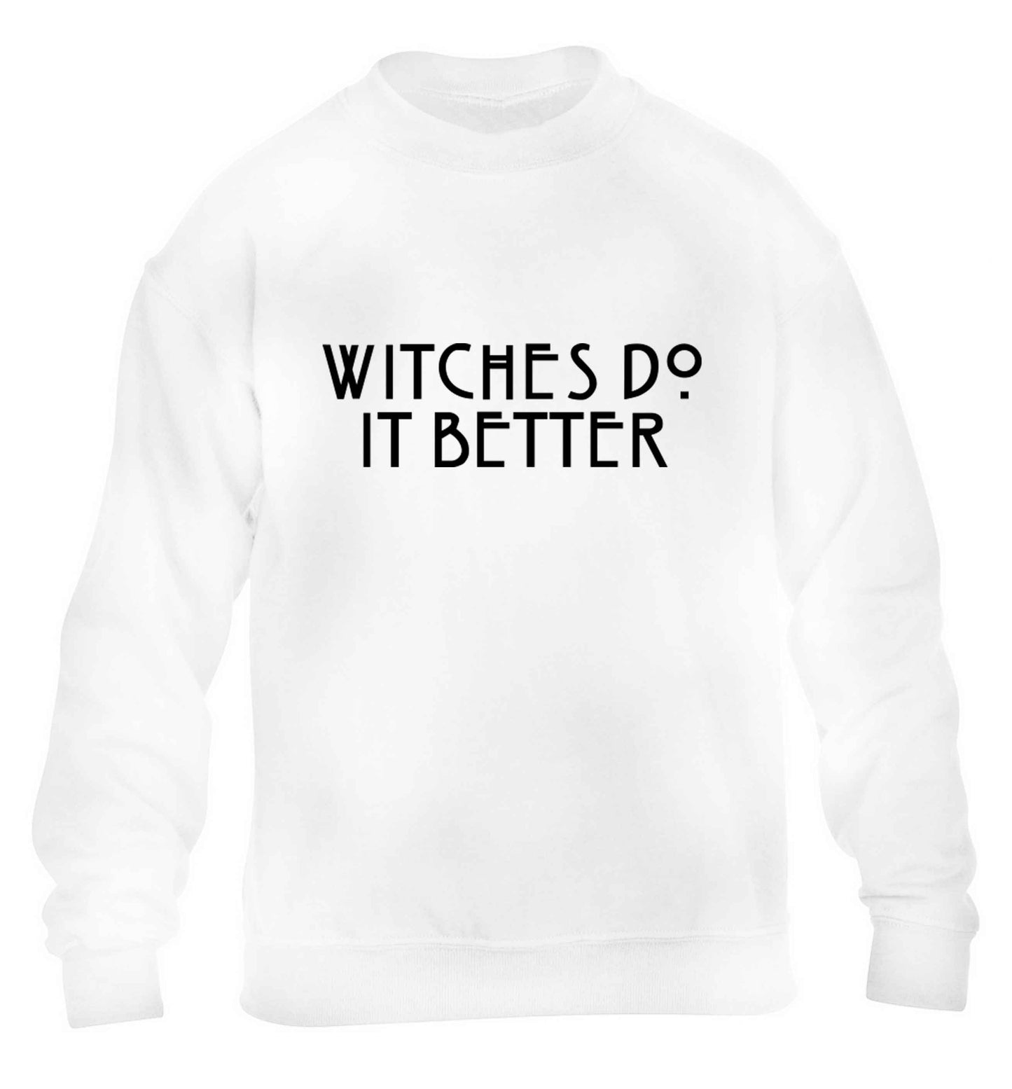 Witches do it better children's white sweater 12-13 Years