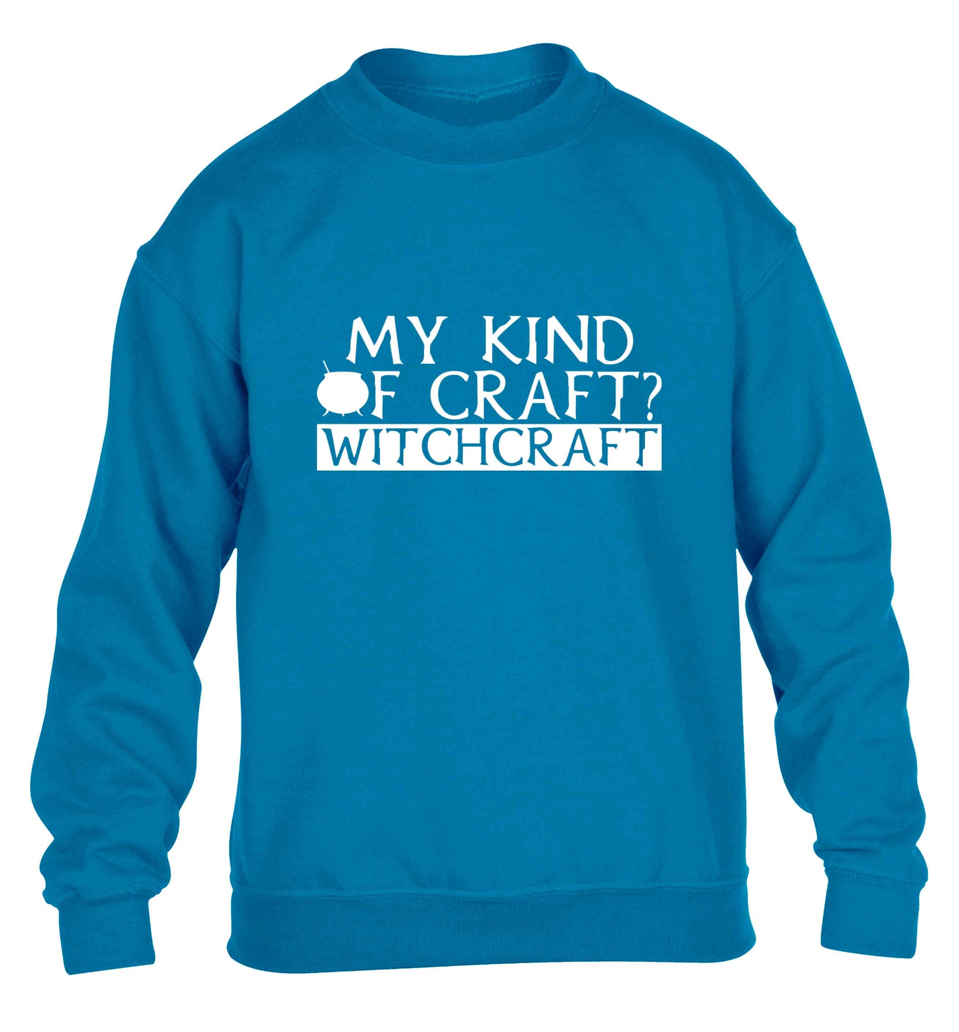 My king of craft? witchcraft  children's blue sweater 12-13 Years