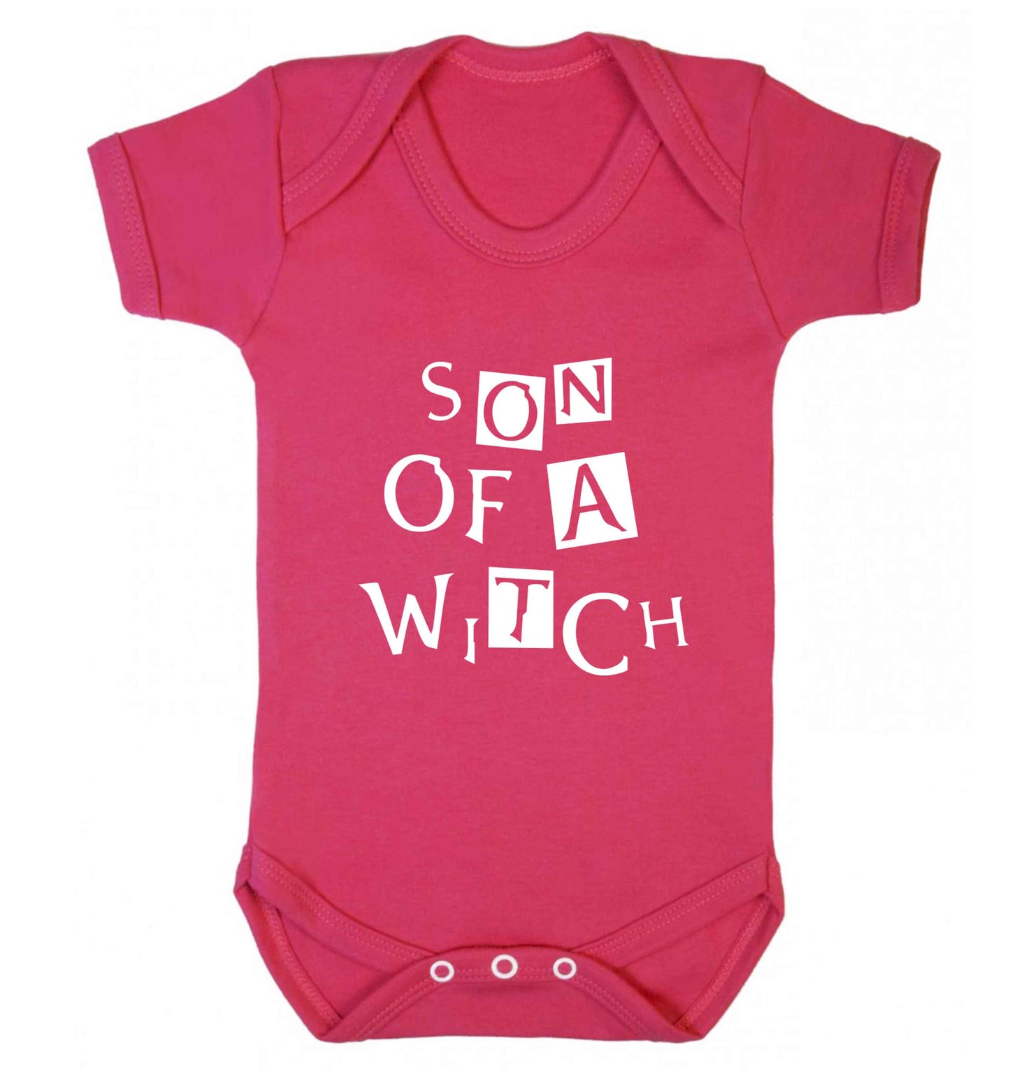 Son of a witch baby vest dark pink 18-24 months