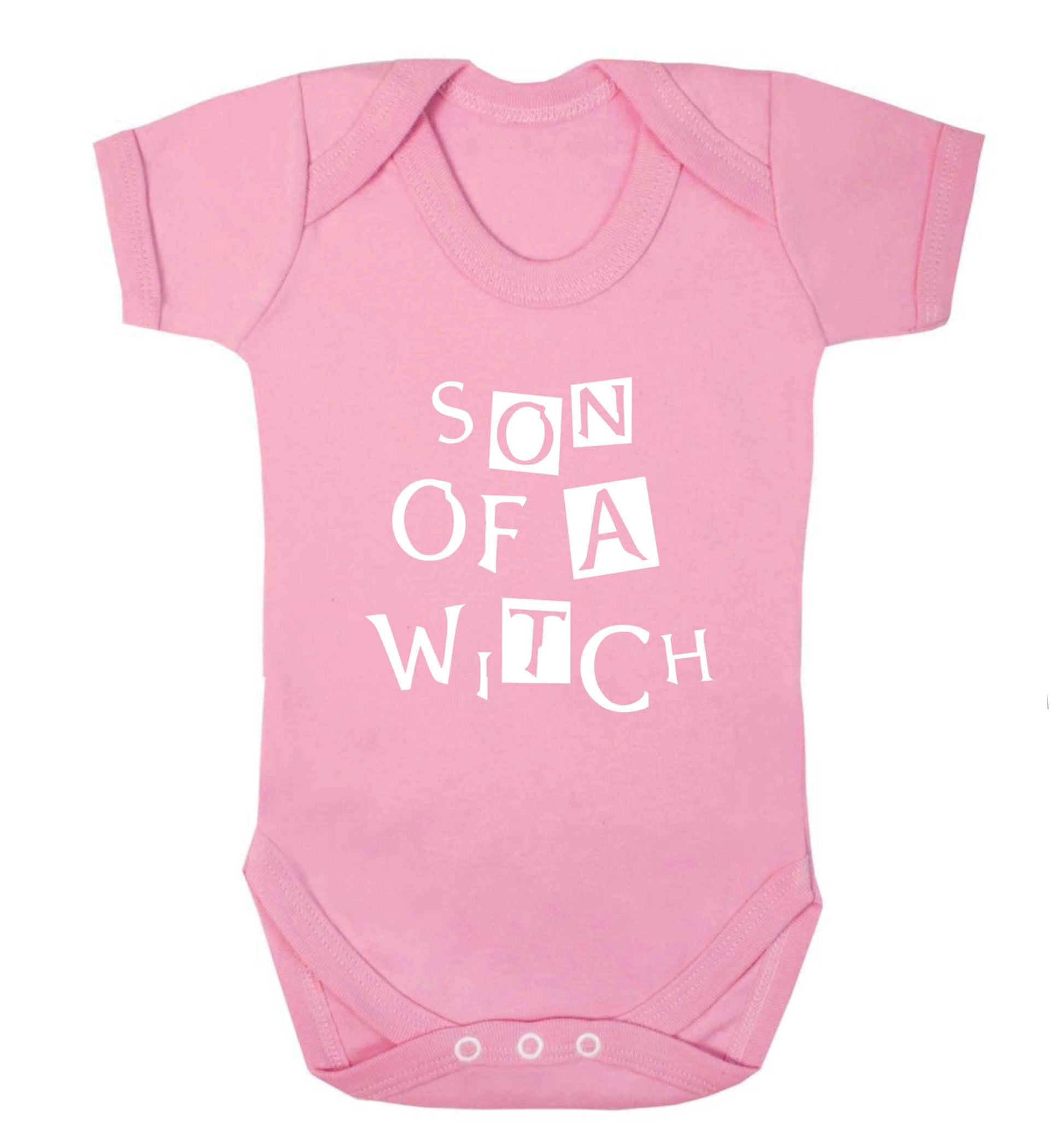 Son of a witch baby vest pale pink 18-24 months
