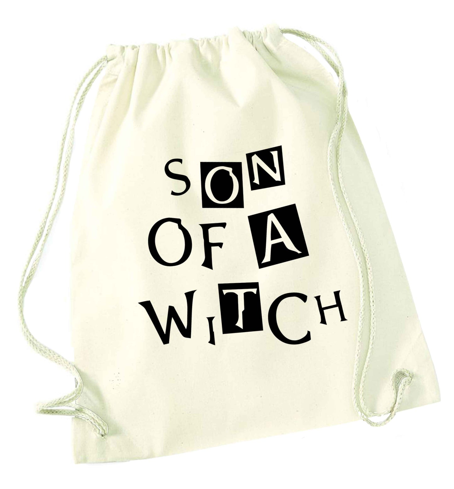 Son of a witch natural drawstring bag