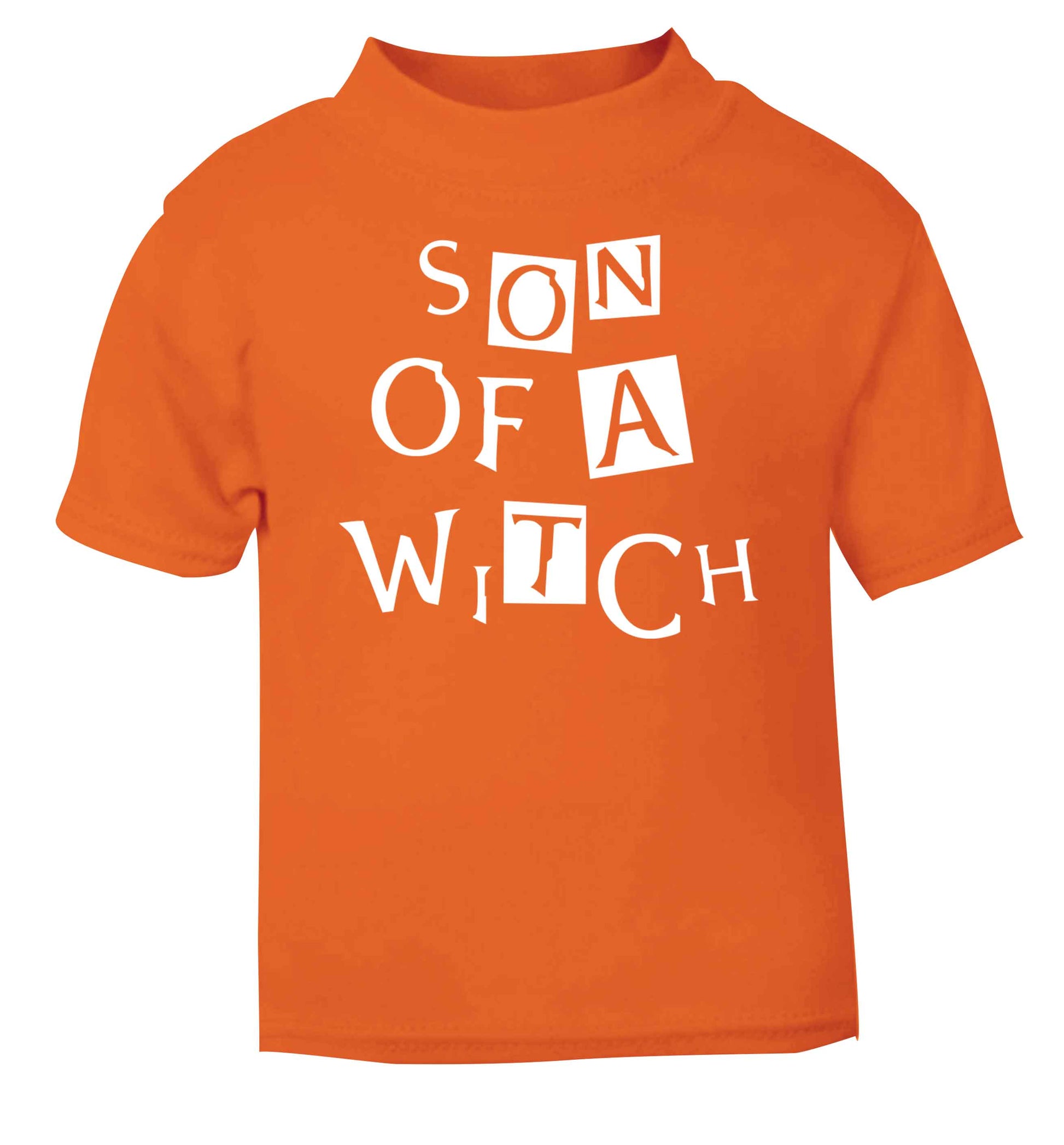 Son of a witch orange baby toddler Tshirt 2 Years
