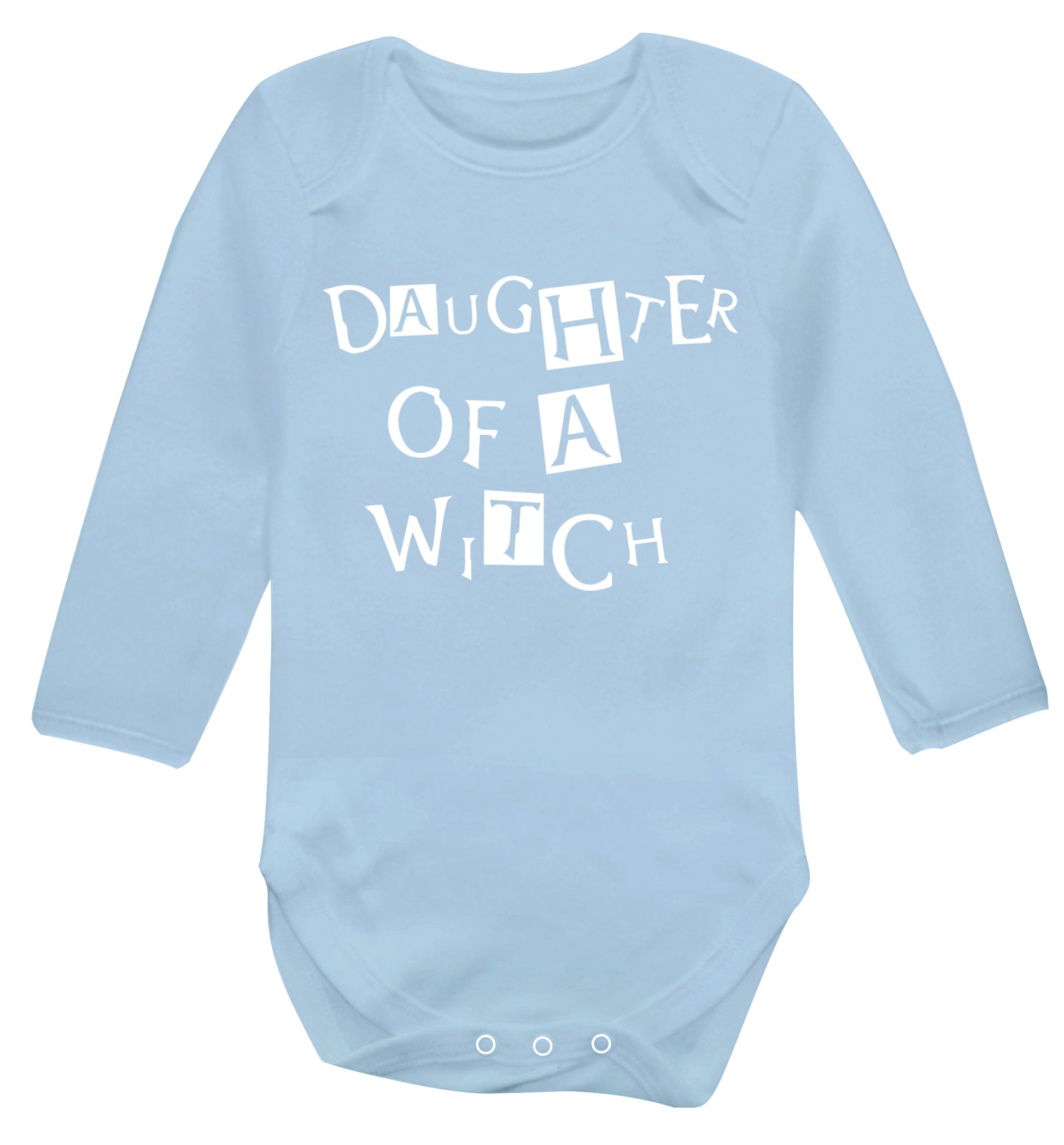 Daughter of a witch Baby Vest long sleeved pale blue 6-12 months