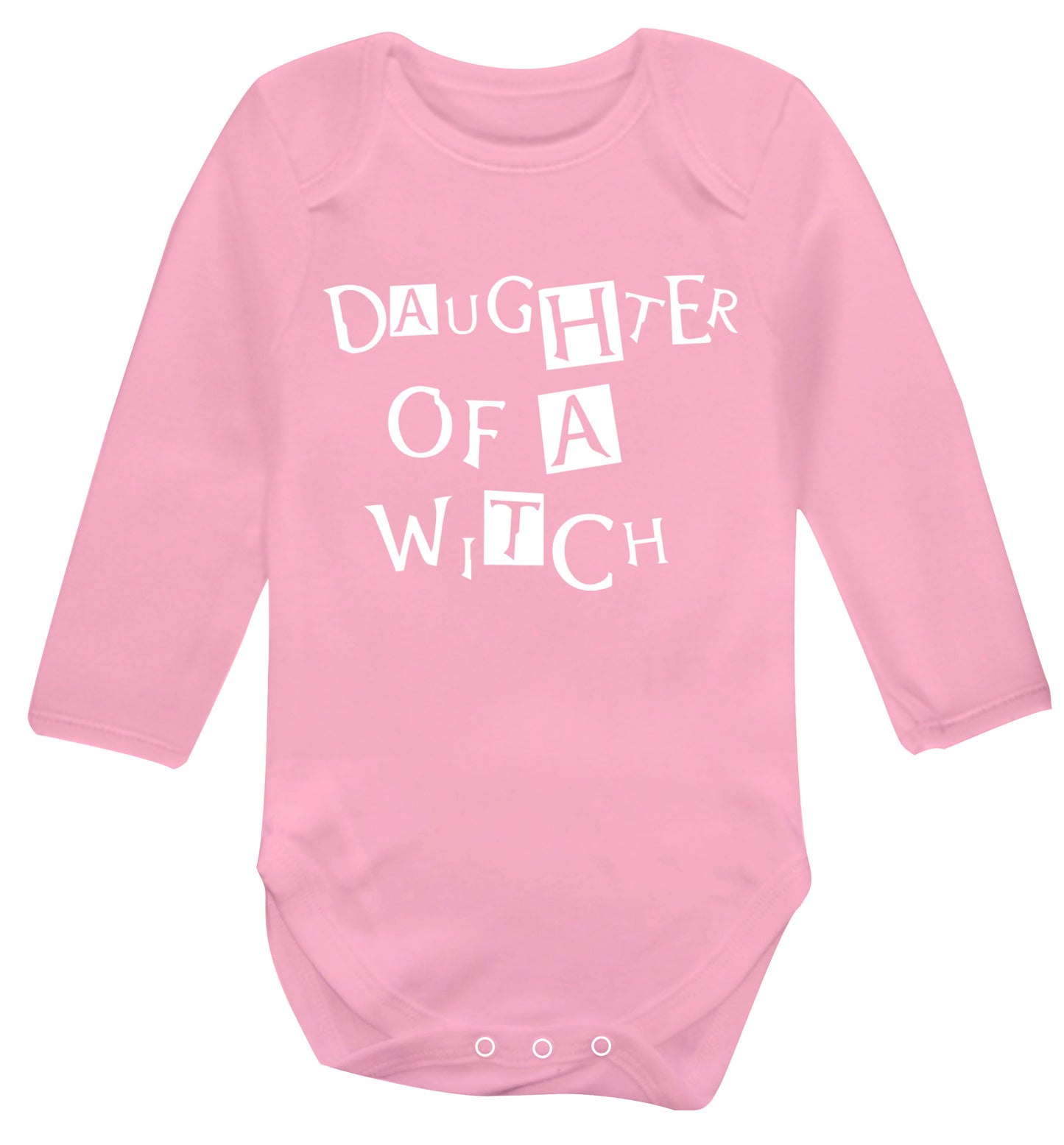Daughter of a witch Baby Vest long sleeved pale pink 6-12 months