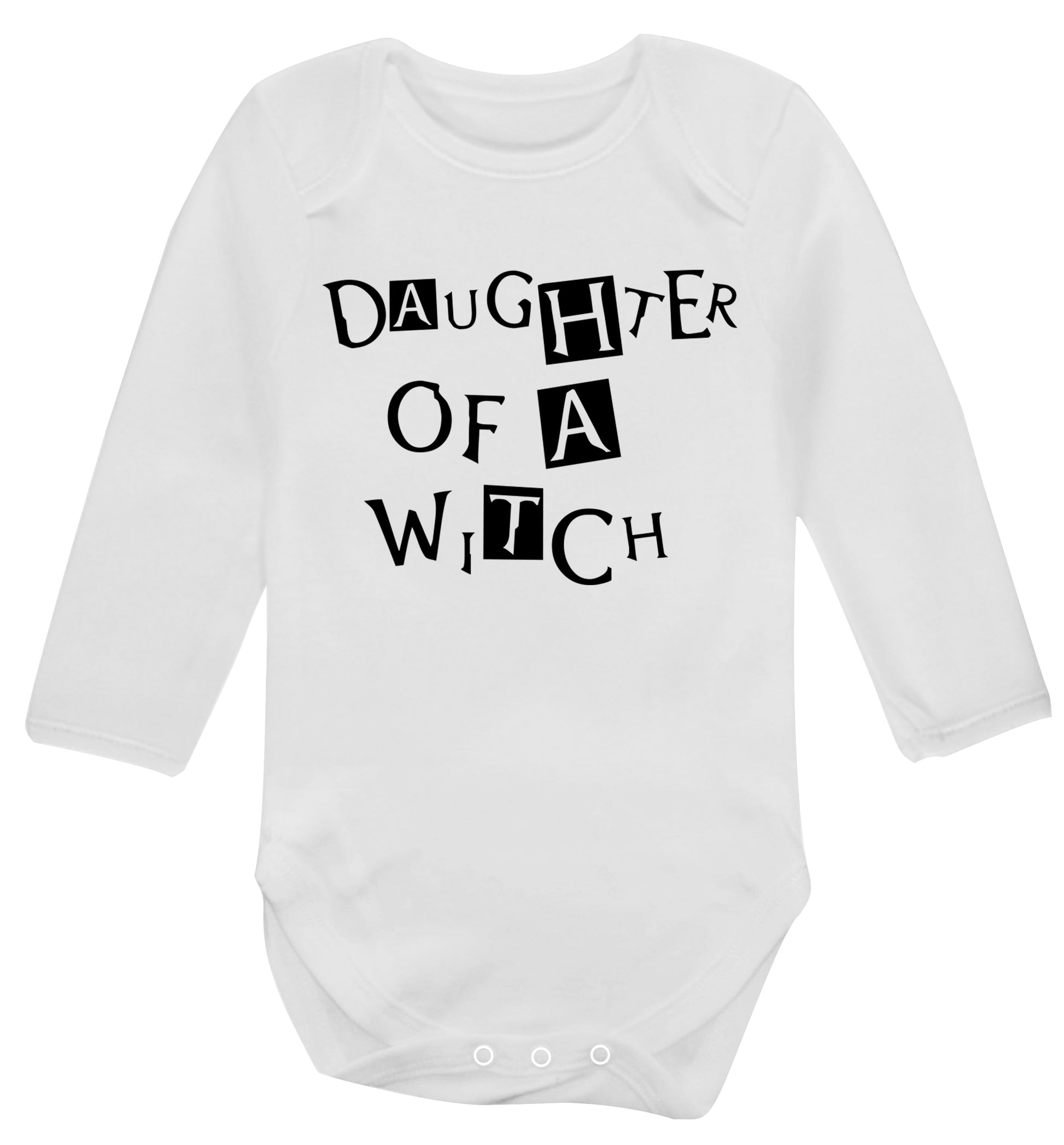 Daughter of a witch Baby Vest long sleeved white 6-12 months