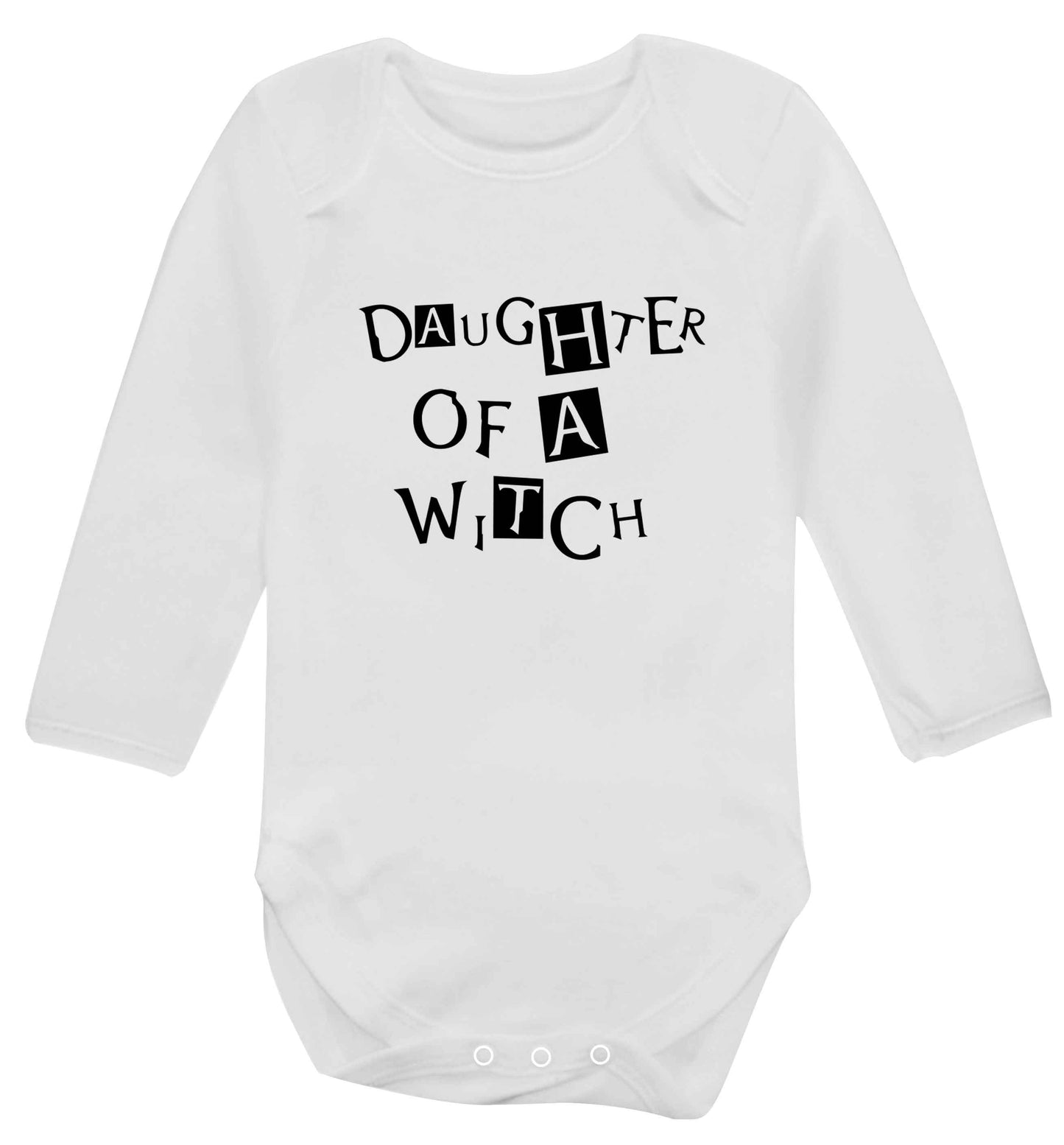 Daughter of a witch baby vest long sleeved white 6-12 months